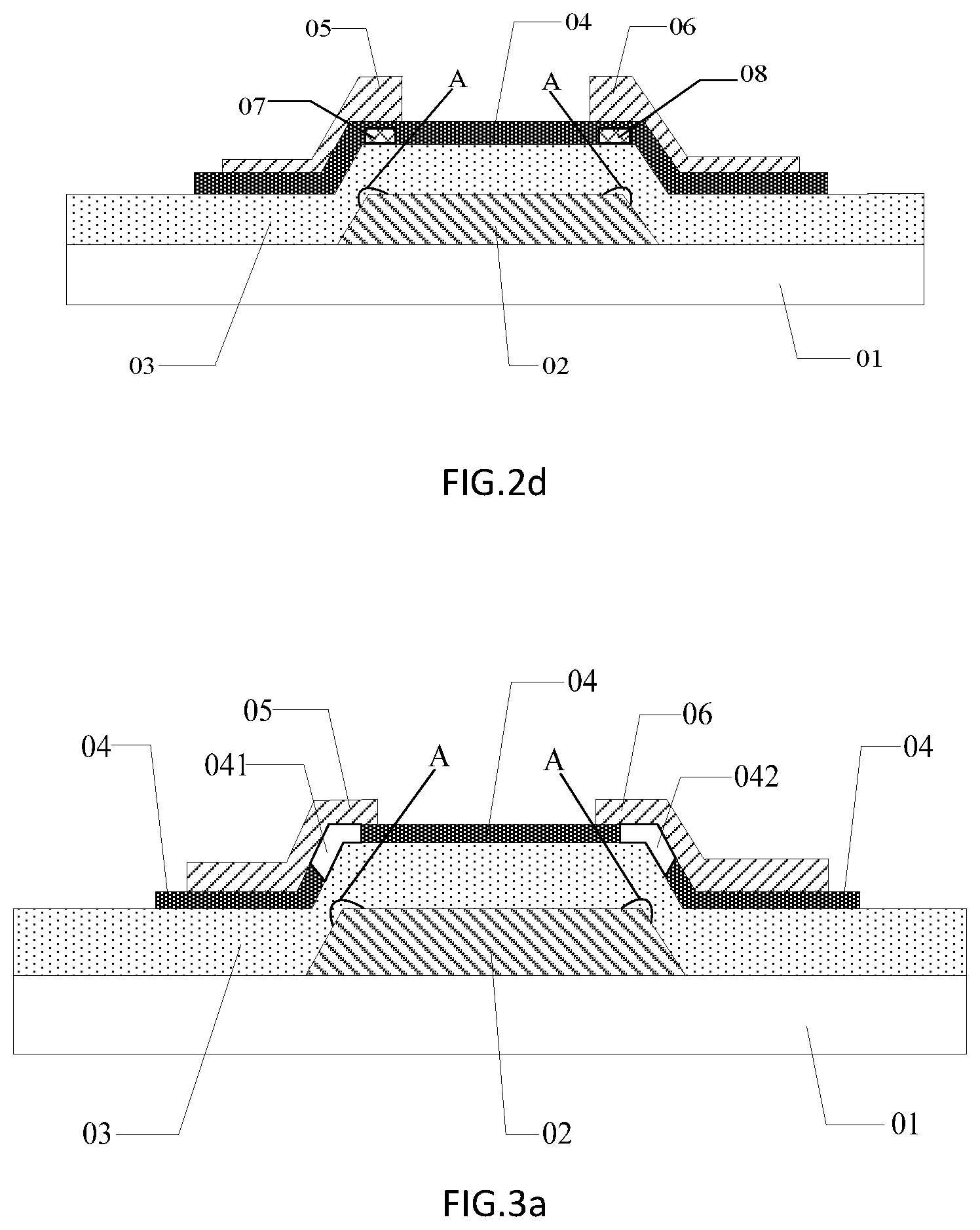Patent US11784258 Figure 3 – Thin film transistor with insulating portion between source/drian electrode and gate insulating layer, and manufacturing method thereof