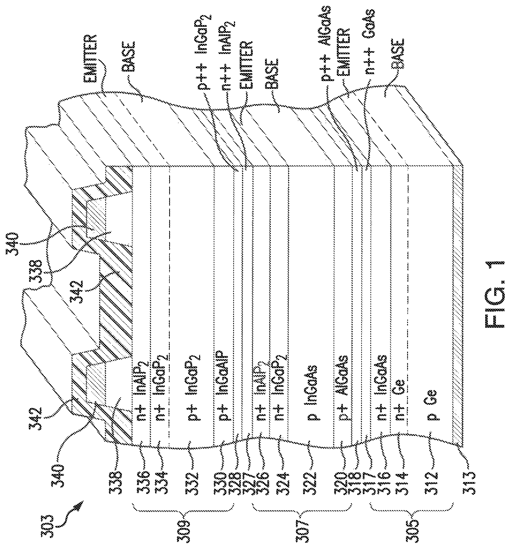 Patent US11784272 Figure 1 – Multijunction solar cell
