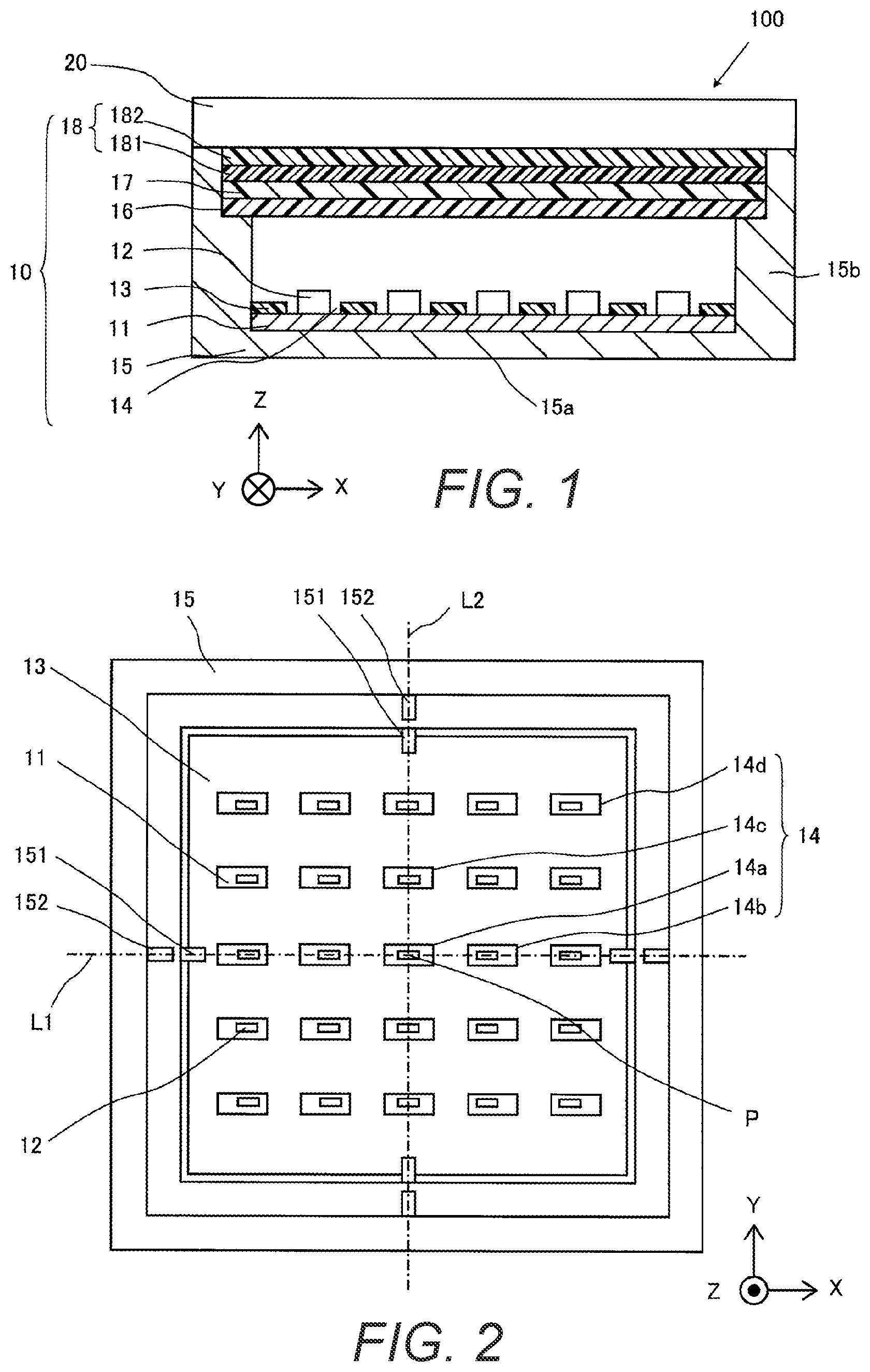 Patent US11784283 Figure 1 – Light emitting device with reflective sheet having apertures