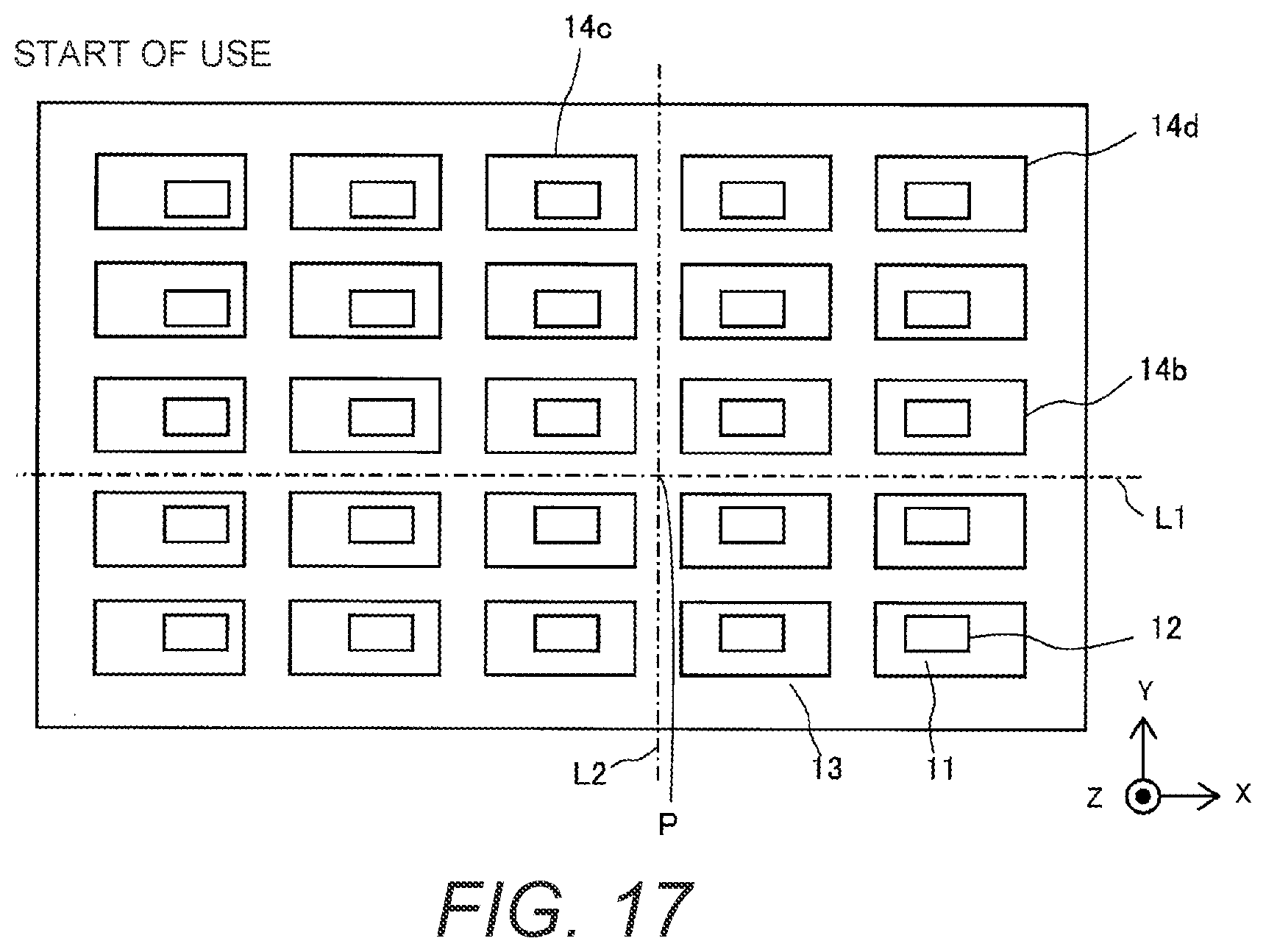 Patent US11784283 Figure 11 – Light emitting device with reflective sheet having apertures