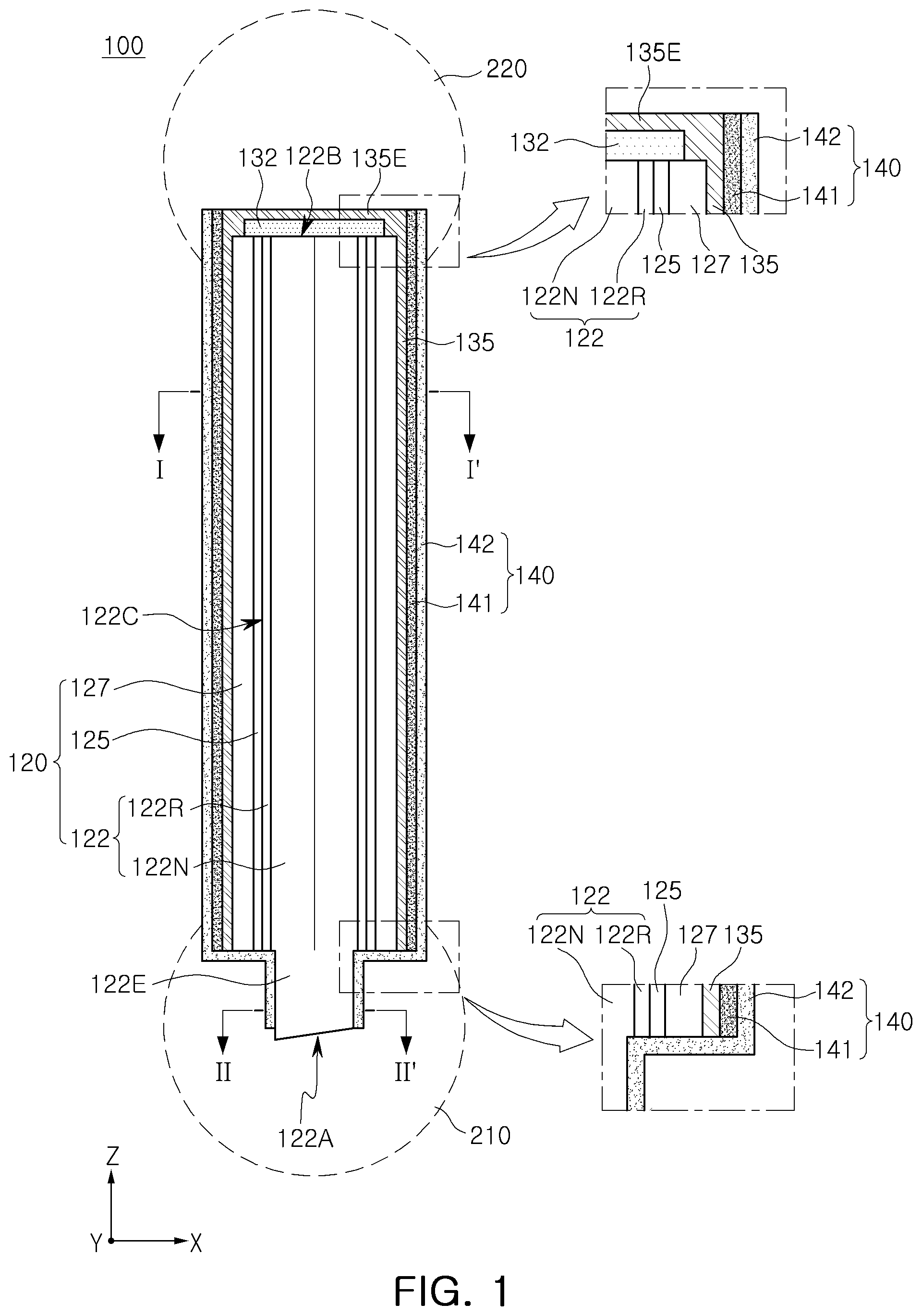 Patent US11784285 Figure 1 – Three dimensionally structured semiconductor light emitting diode and display apparatus