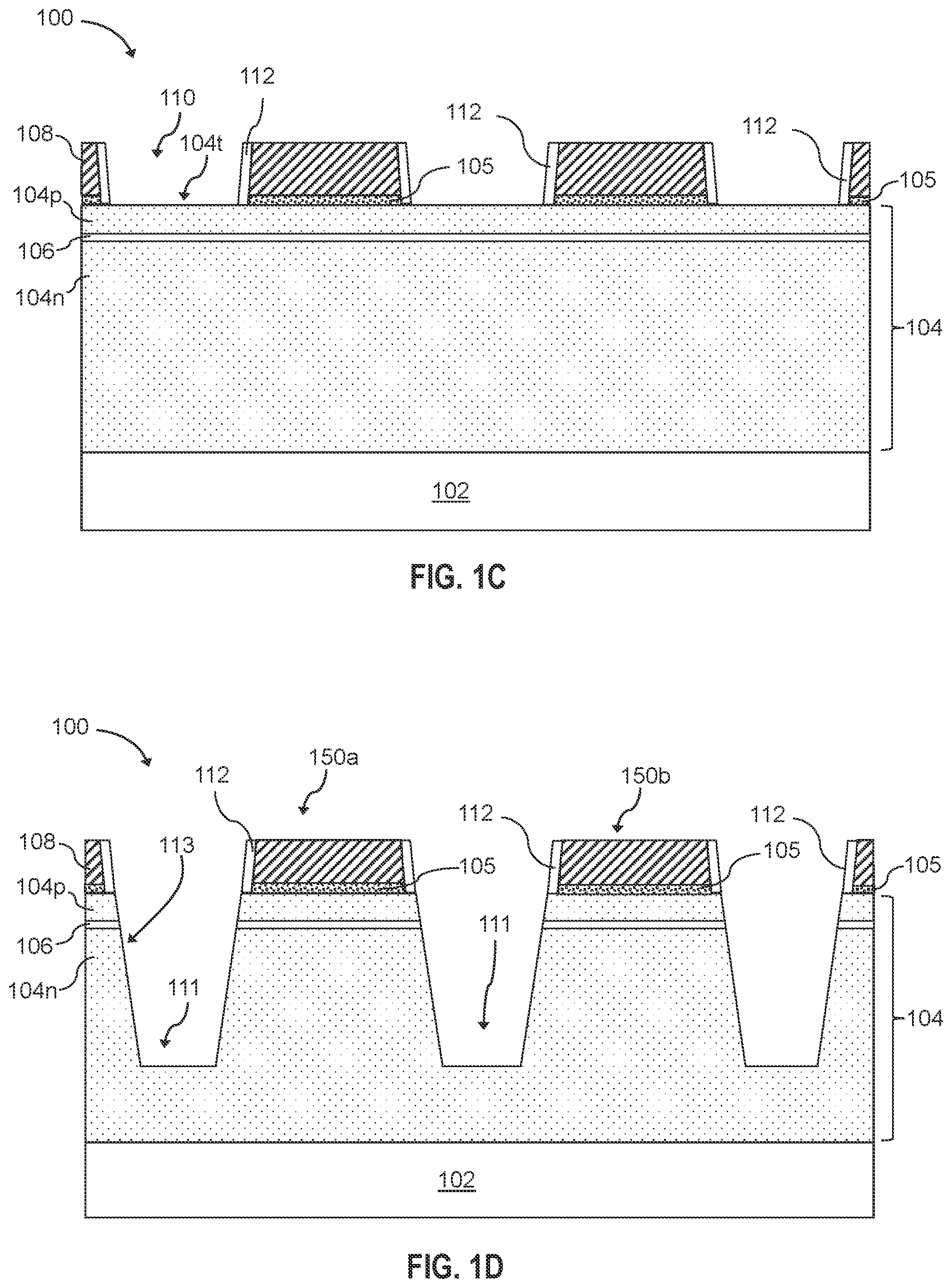 Patent US11784286 Figure 2 – Light emitting diode devices with defined hard mask opening