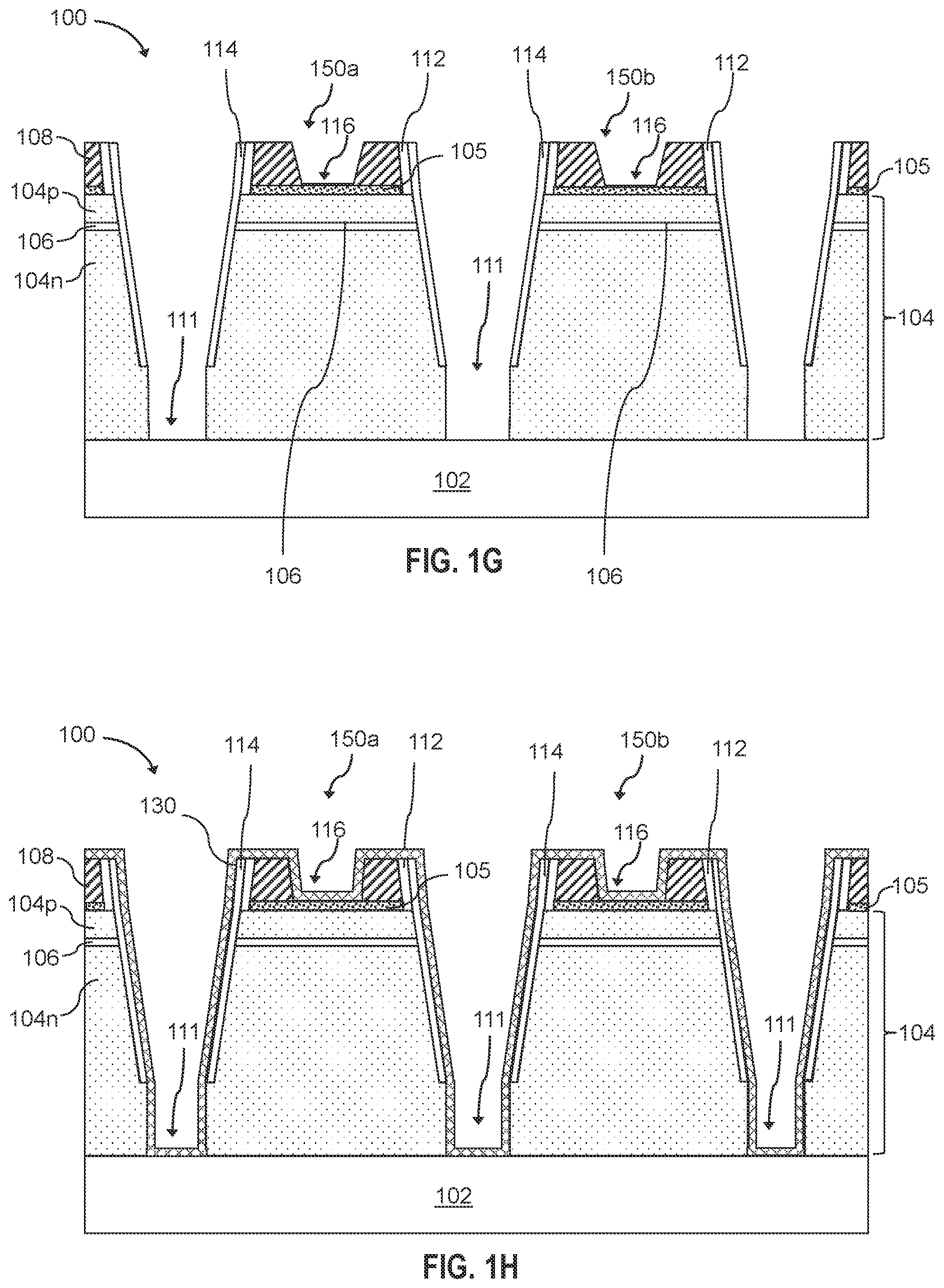 Patent US11784286 Figure 4 – Light emitting diode devices with defined hard mask opening