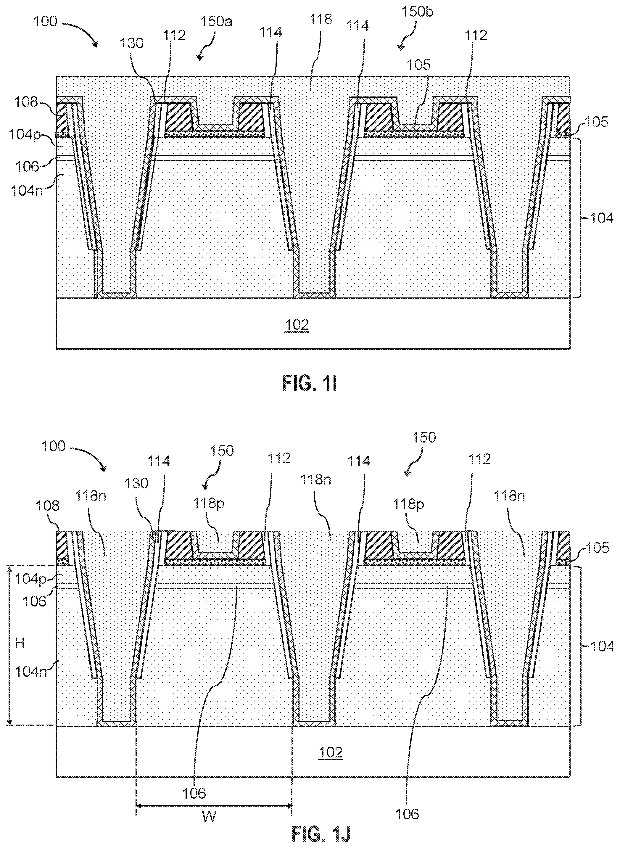 Patent US11784286 Figure 5 – Light emitting diode devices with defined hard mask opening