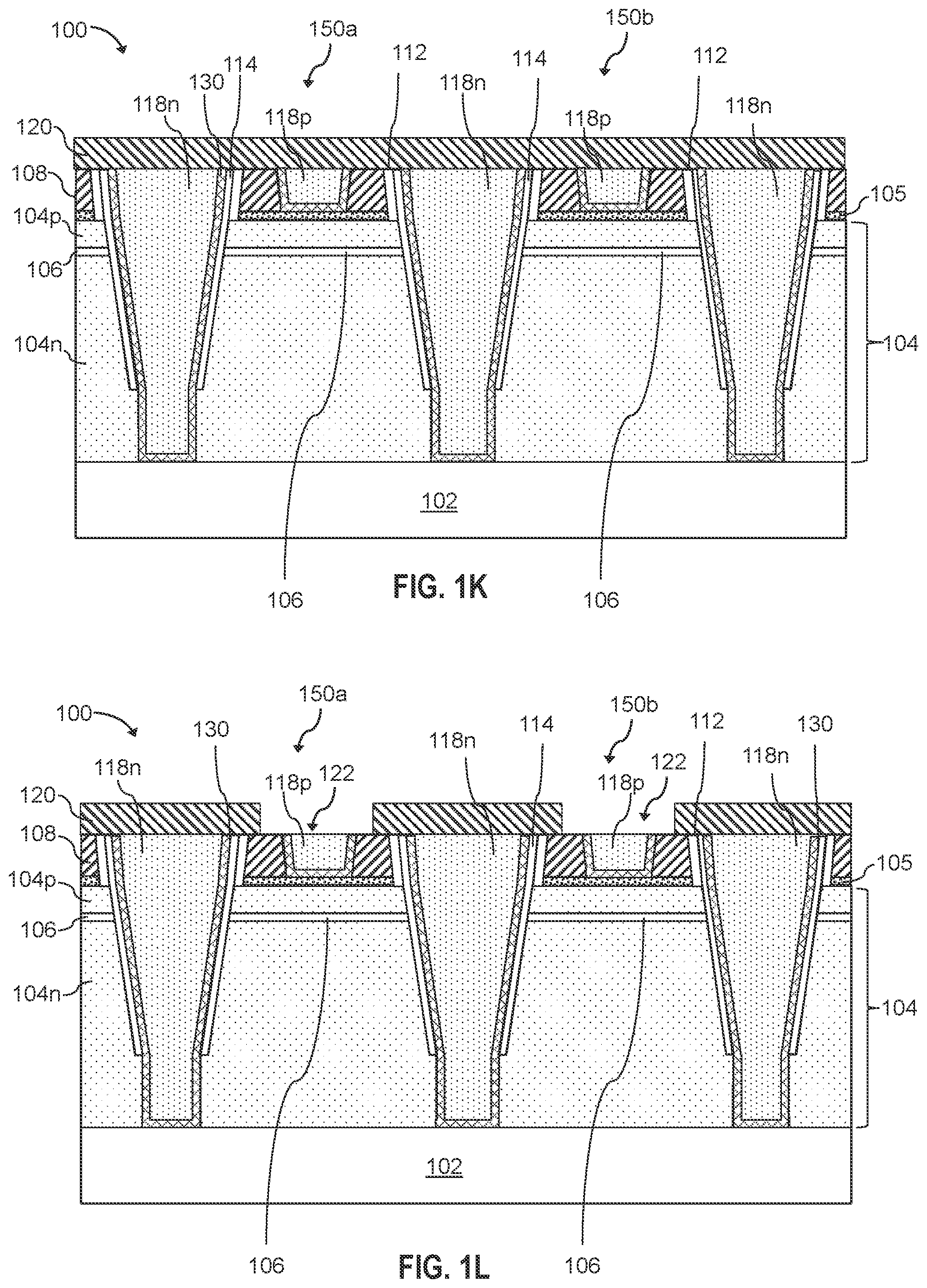 Patent US11784286 Figure 6 – Light emitting diode devices with defined hard mask opening