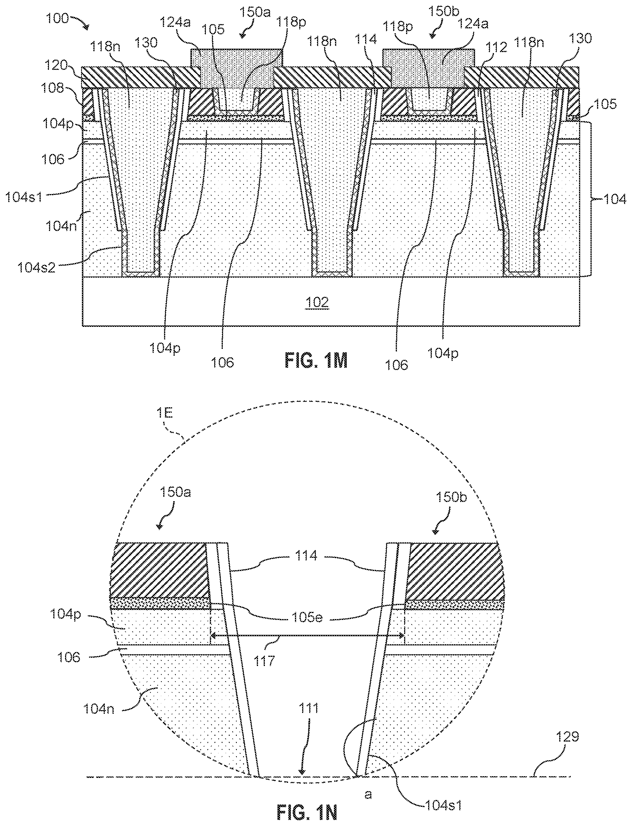 Patent US11784286 Figure 7 – Light emitting diode devices with defined hard mask opening
