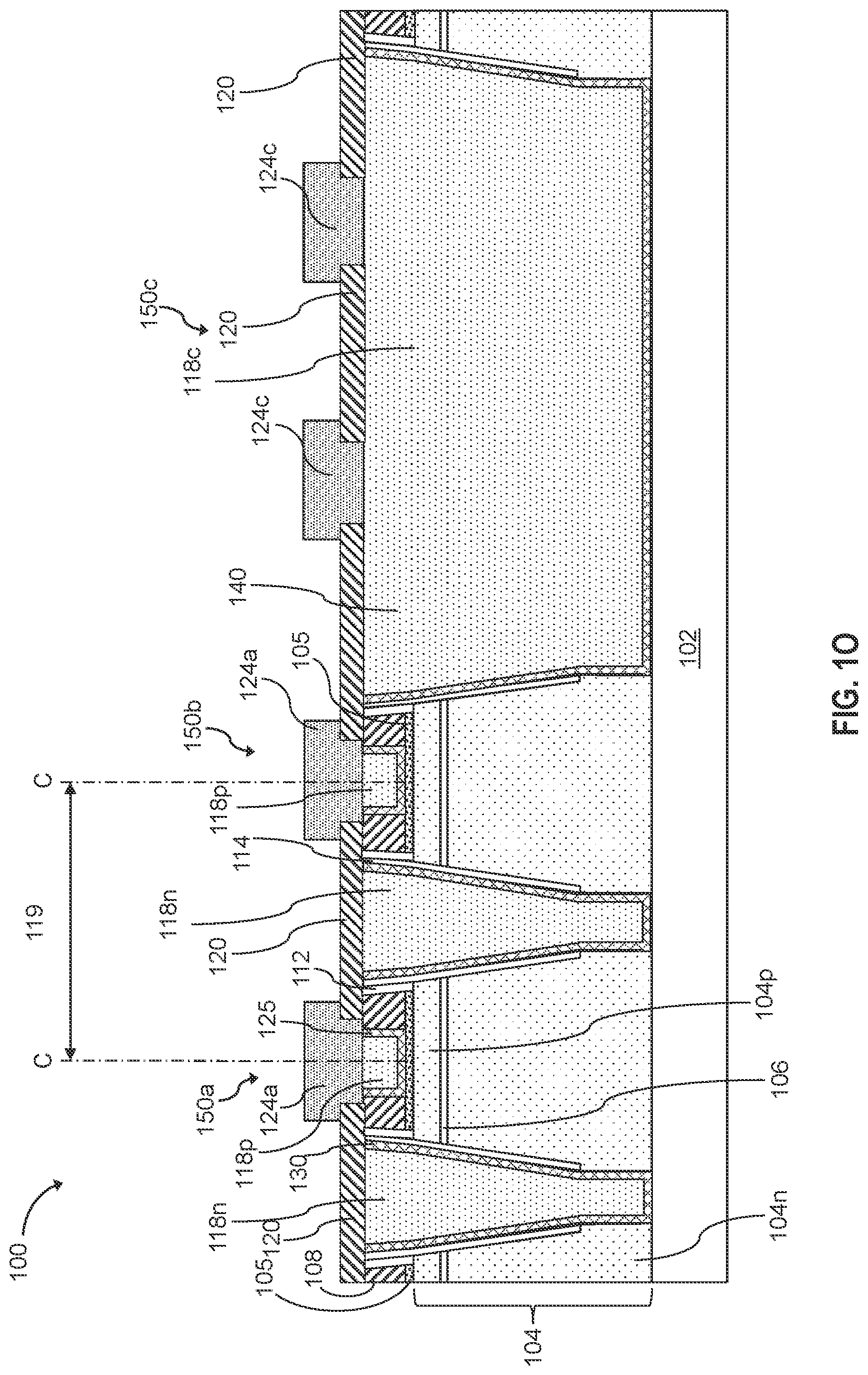 Patent US11784286 Figure 8 – Light emitting diode devices with defined hard mask opening