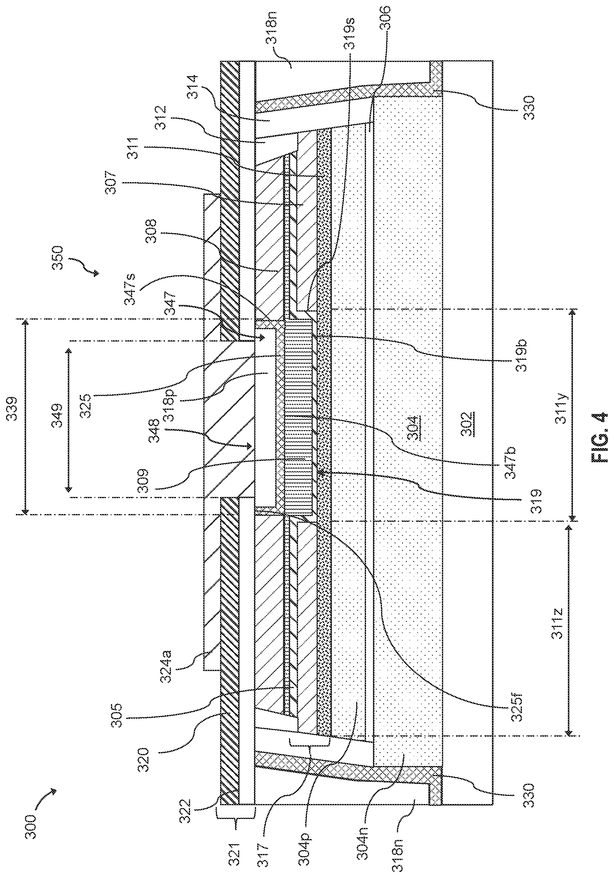 Patent US11784286 Figure 14 – Light emitting diode devices with defined hard mask opening