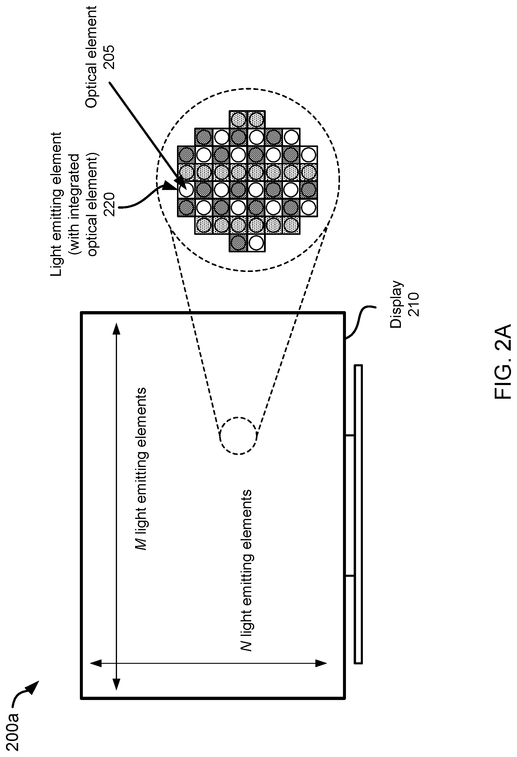 Patent US11784288 Figure 2 – Light-emitting diodes with integrated optical elements