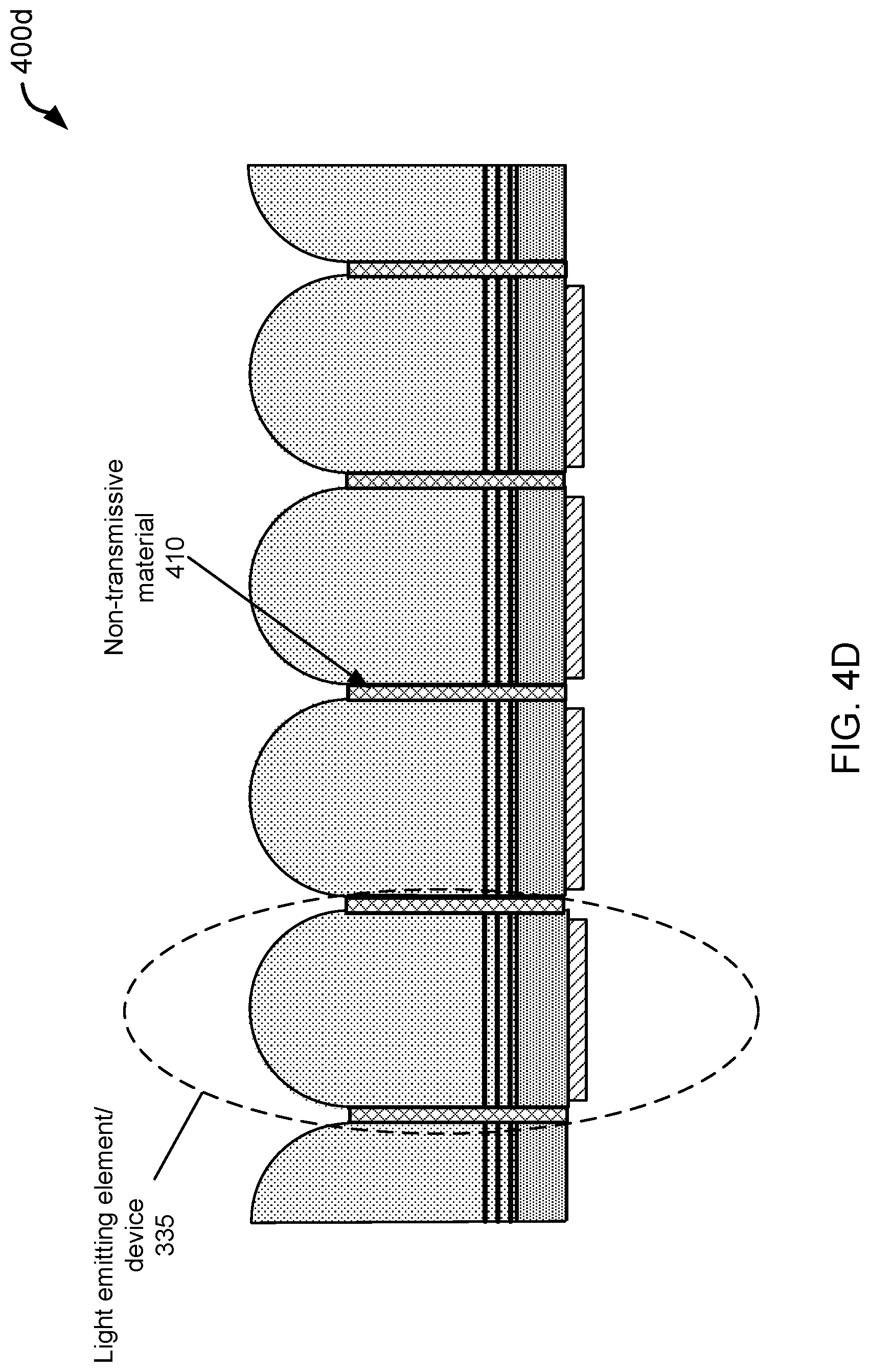 Patent US11784288 Figure 14 – Light-emitting diodes with integrated optical elements