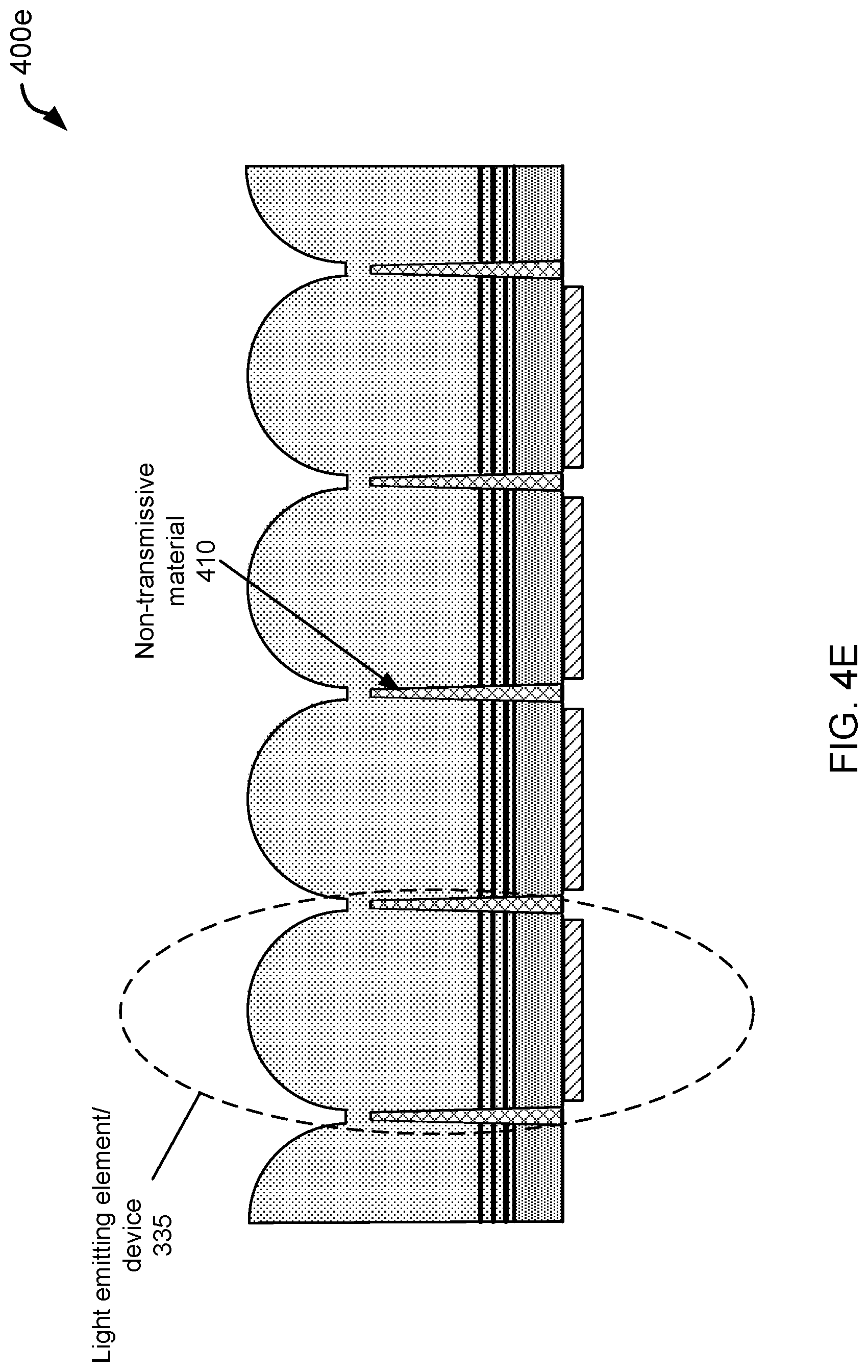 Patent US11784288 Figure 15 – Light-emitting diodes with integrated optical elements