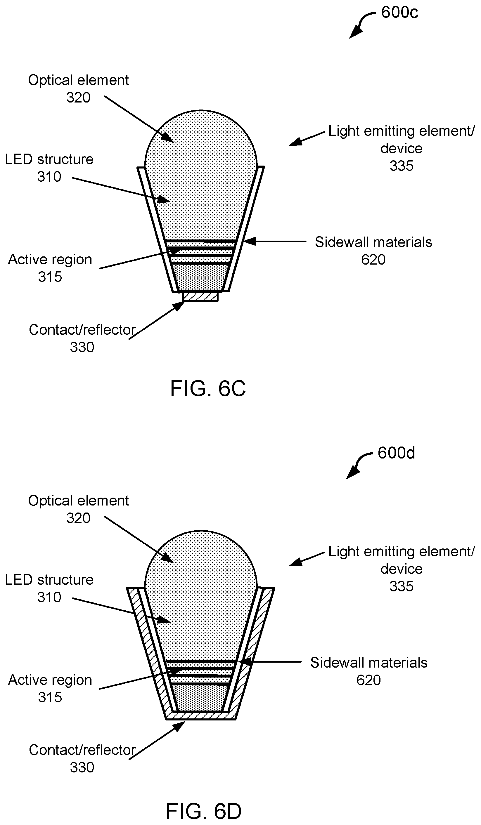 Patent US11784288 Figure 18 – Light-emitting diodes with integrated optical elements