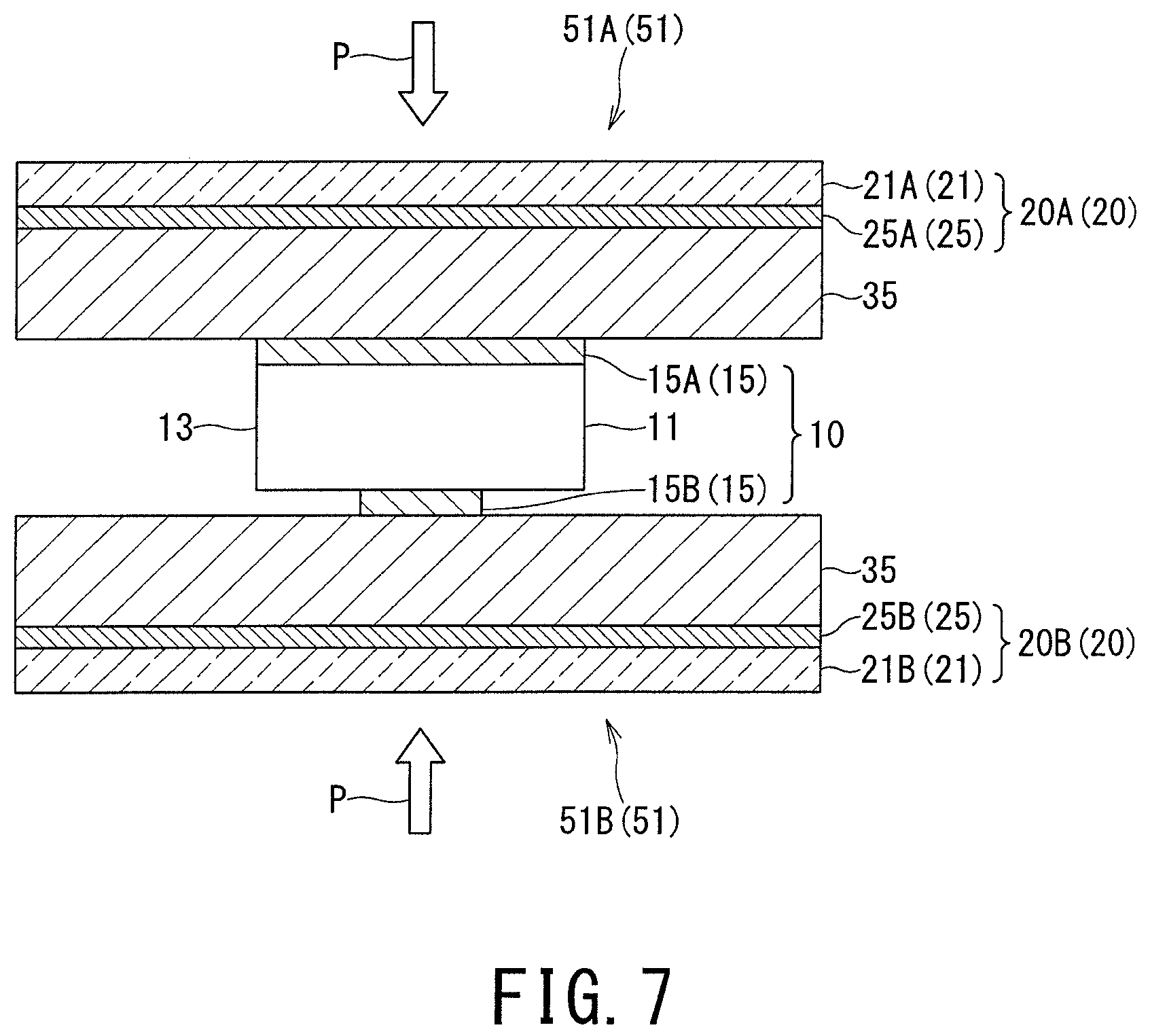 Patent US11784290 Figure 6 – Light-emitting device with improved flexural resistance and electrical connection between layers, production method therefor, and device using light-emitting device