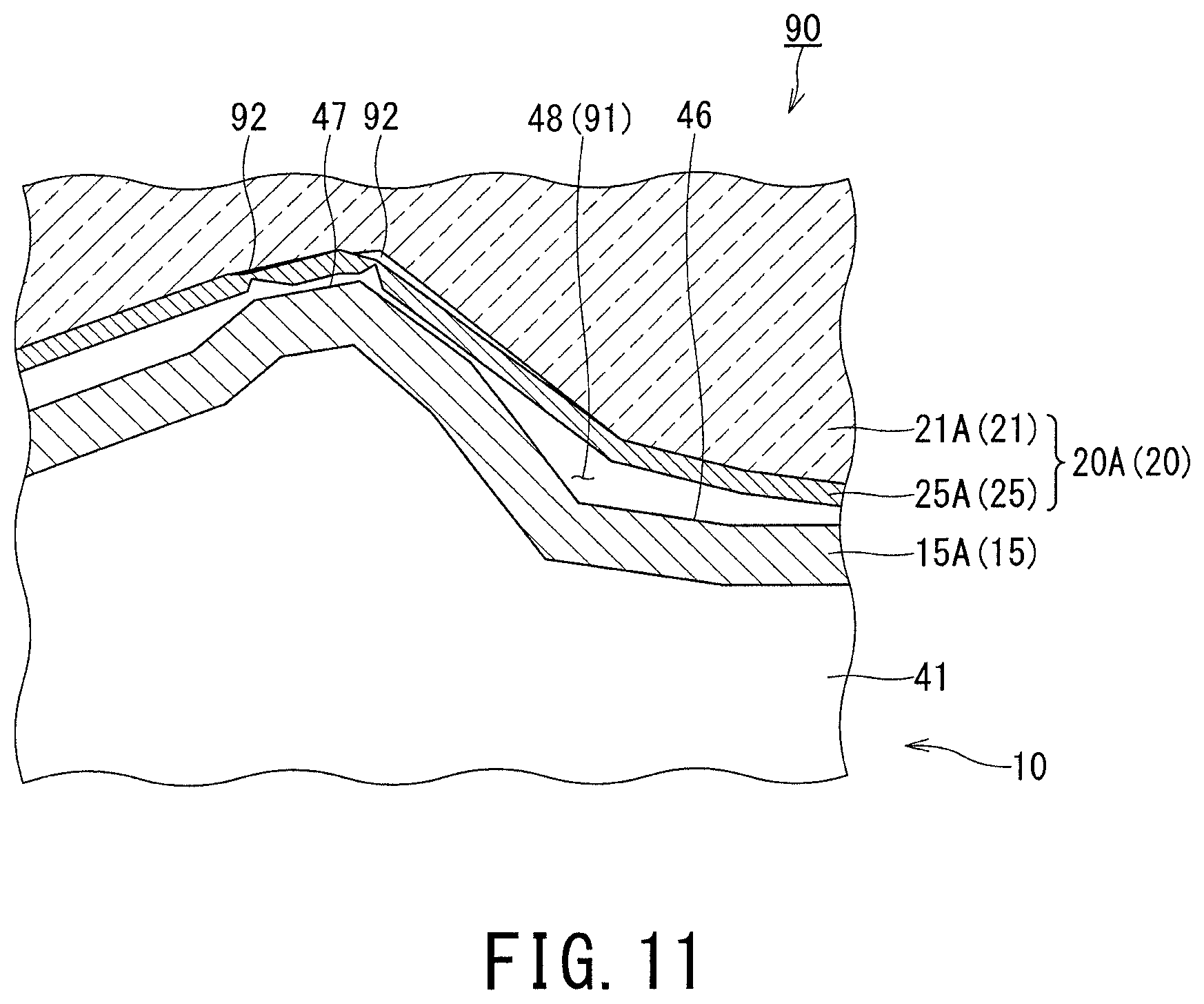 Patent US11784290 Figure 10 – Light-emitting device with improved flexural resistance and electrical connection between layers, production method therefor, and device using light-emitting device
