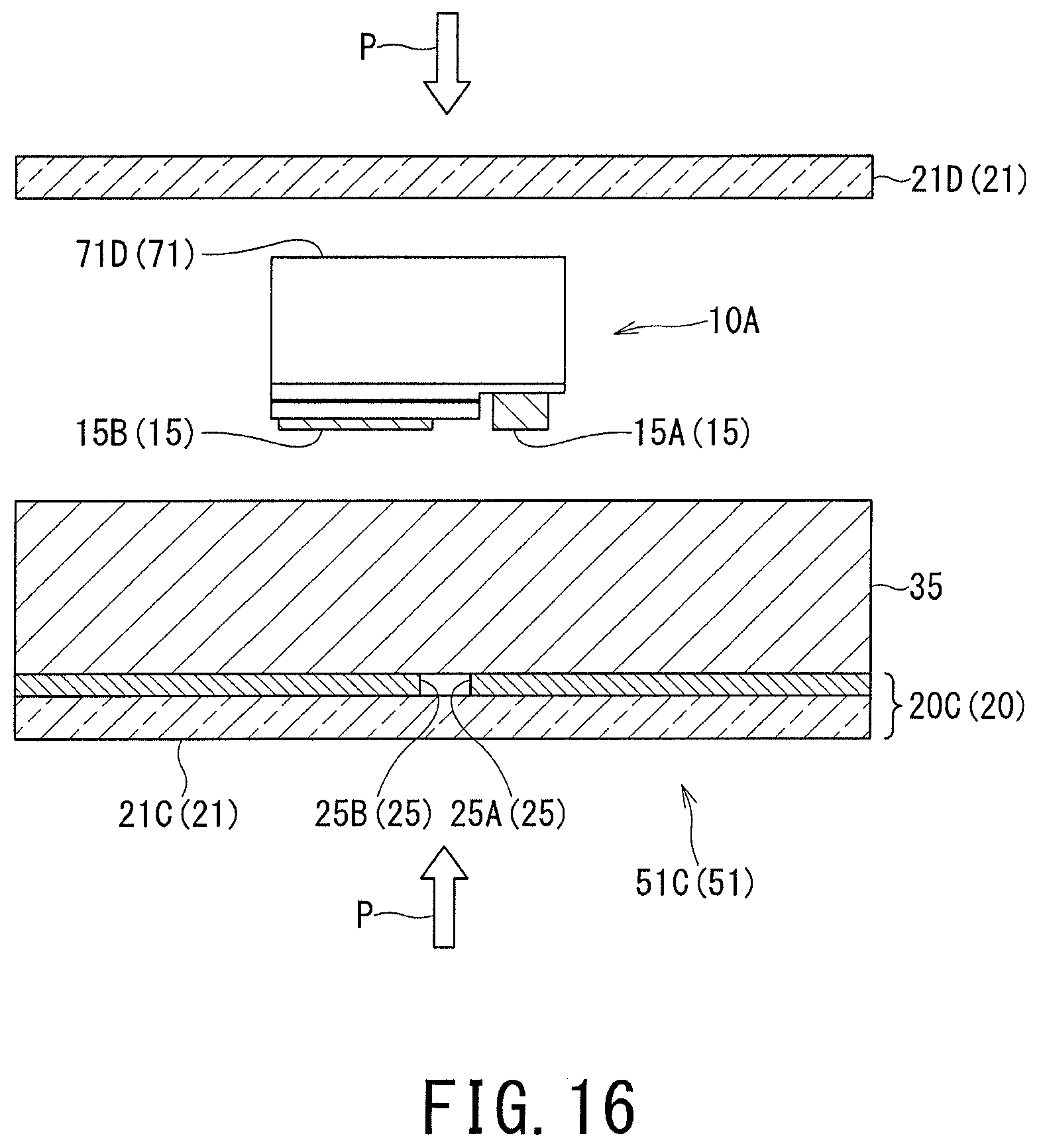 Patent US11784290 Figure 14 – Light-emitting device with improved flexural resistance and electrical connection between layers, production method therefor, and device using light-emitting device