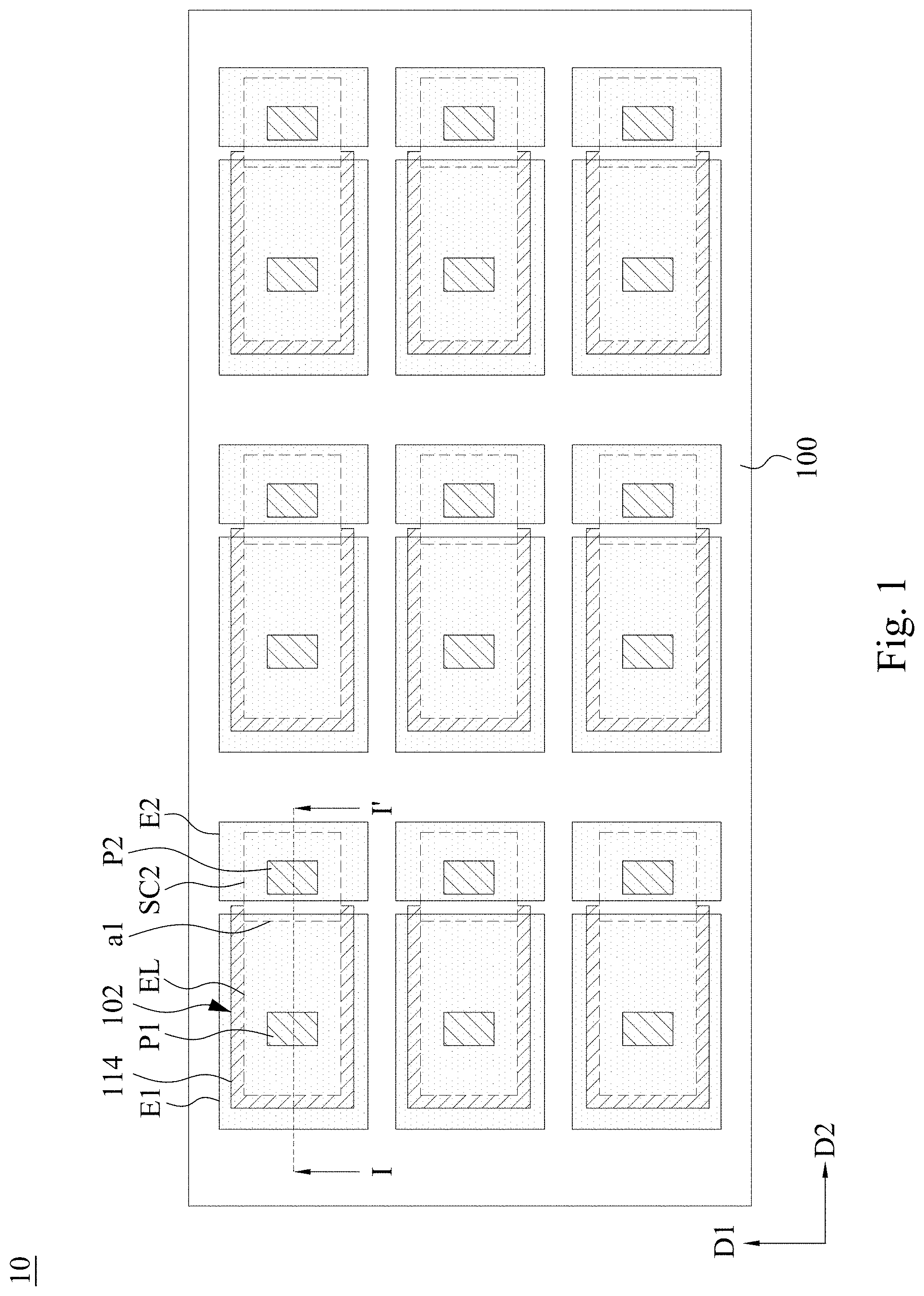 Patent US11784293 Figure 1 – Display panel and tiled display