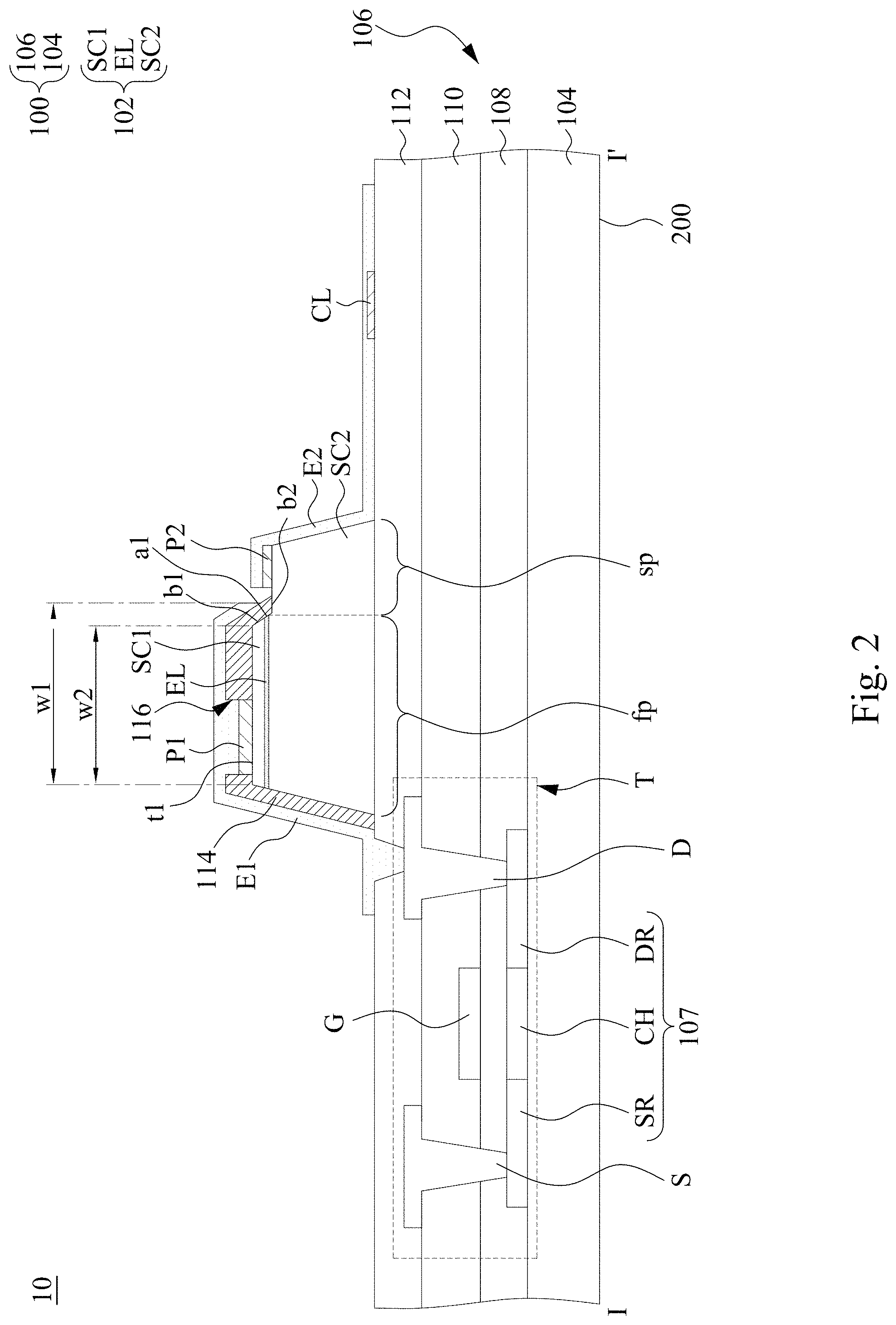 Patent US11784293 Figure 2 – Display panel and tiled display