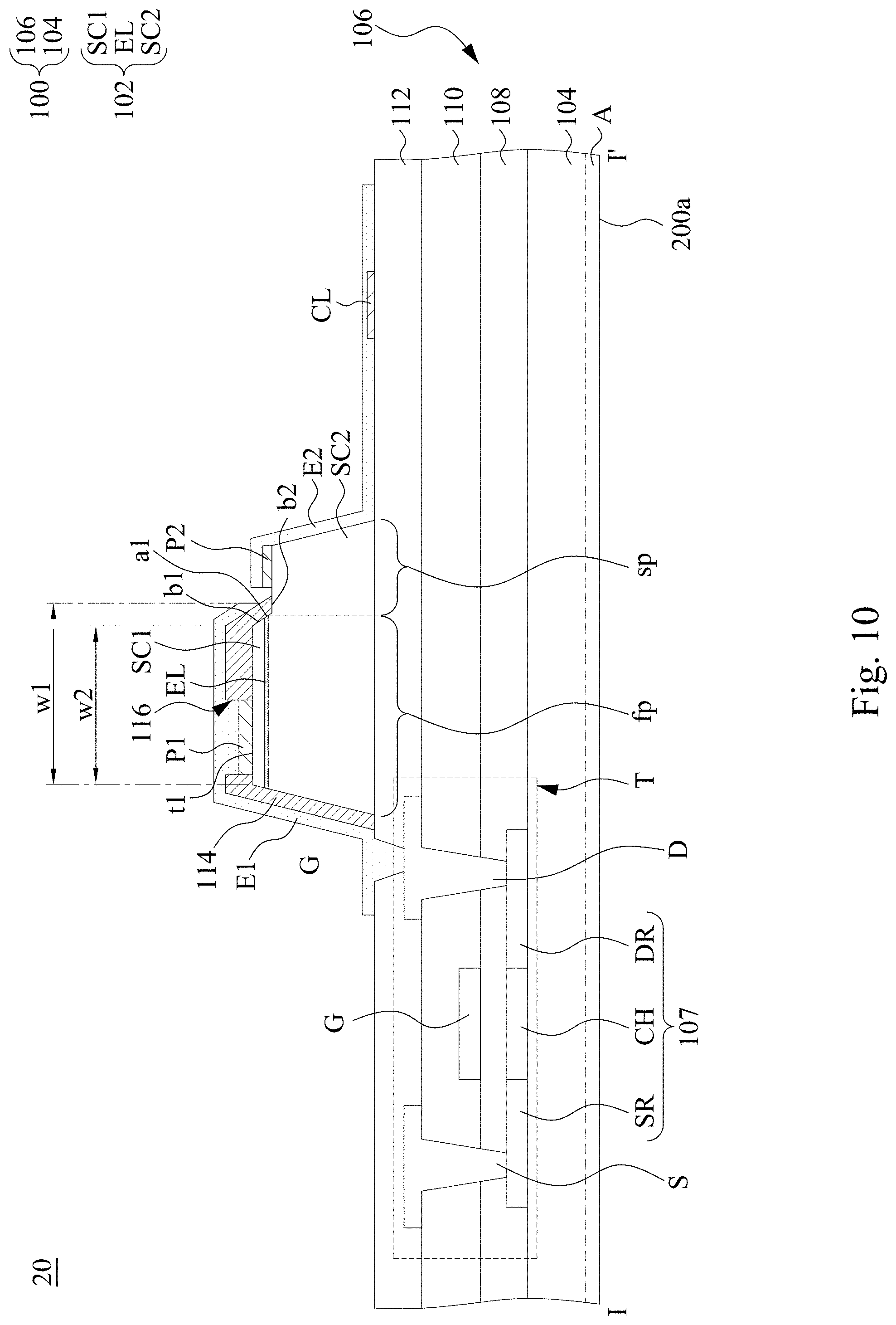 Patent US11784293 Figure 8 – Display panel and tiled display