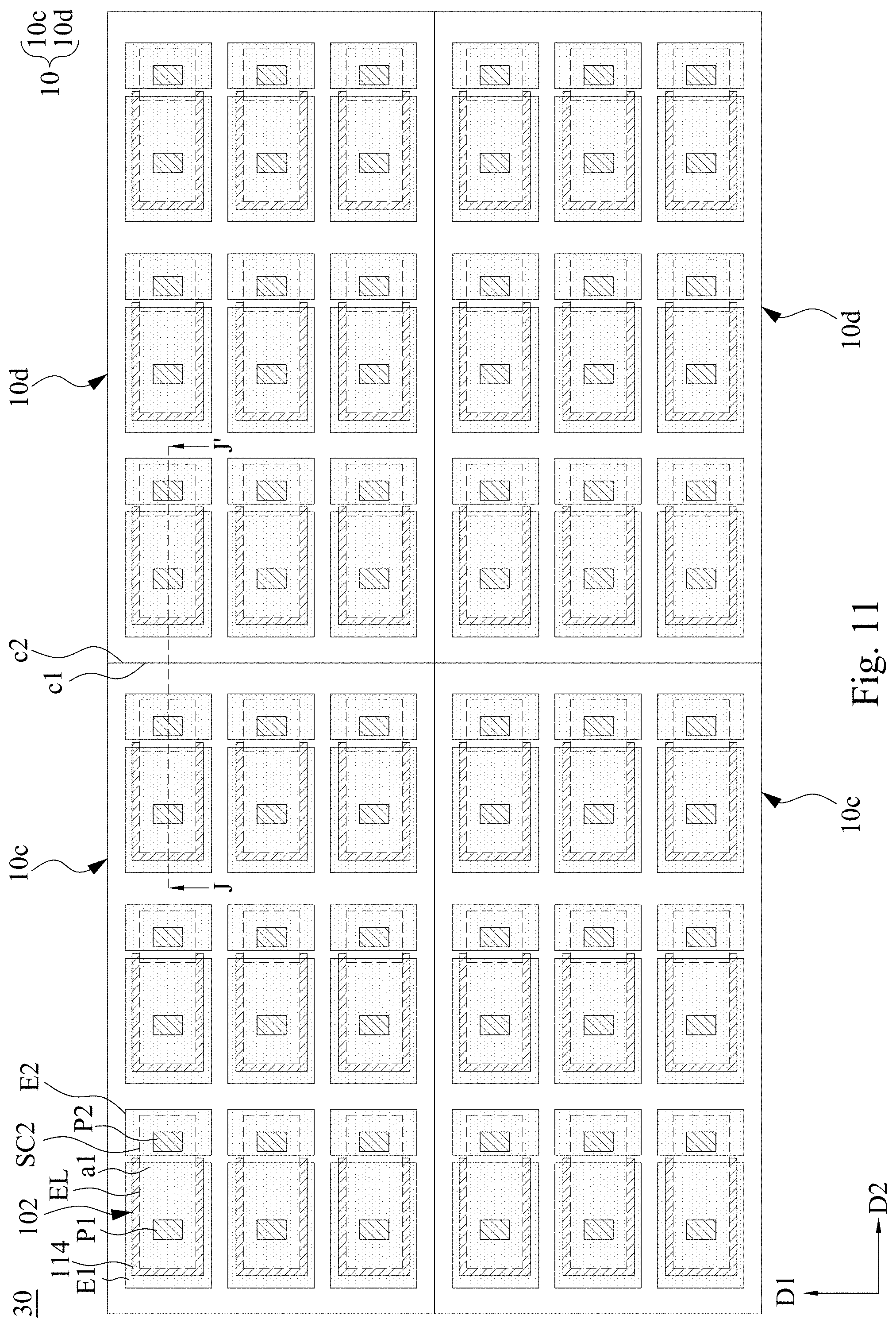 Patent US11784293 Figure 9 – Display panel and tiled display