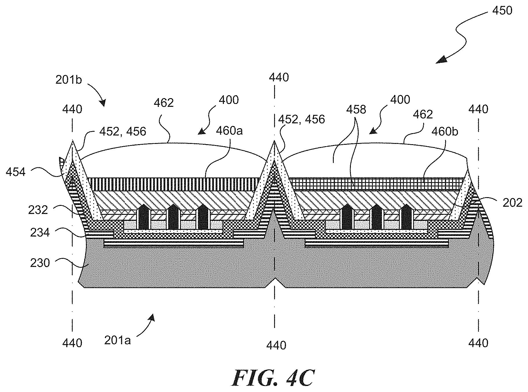Patent US11784294 Figure 11 – Vertical solid-state transducers having backside terminals and associated systems and methods