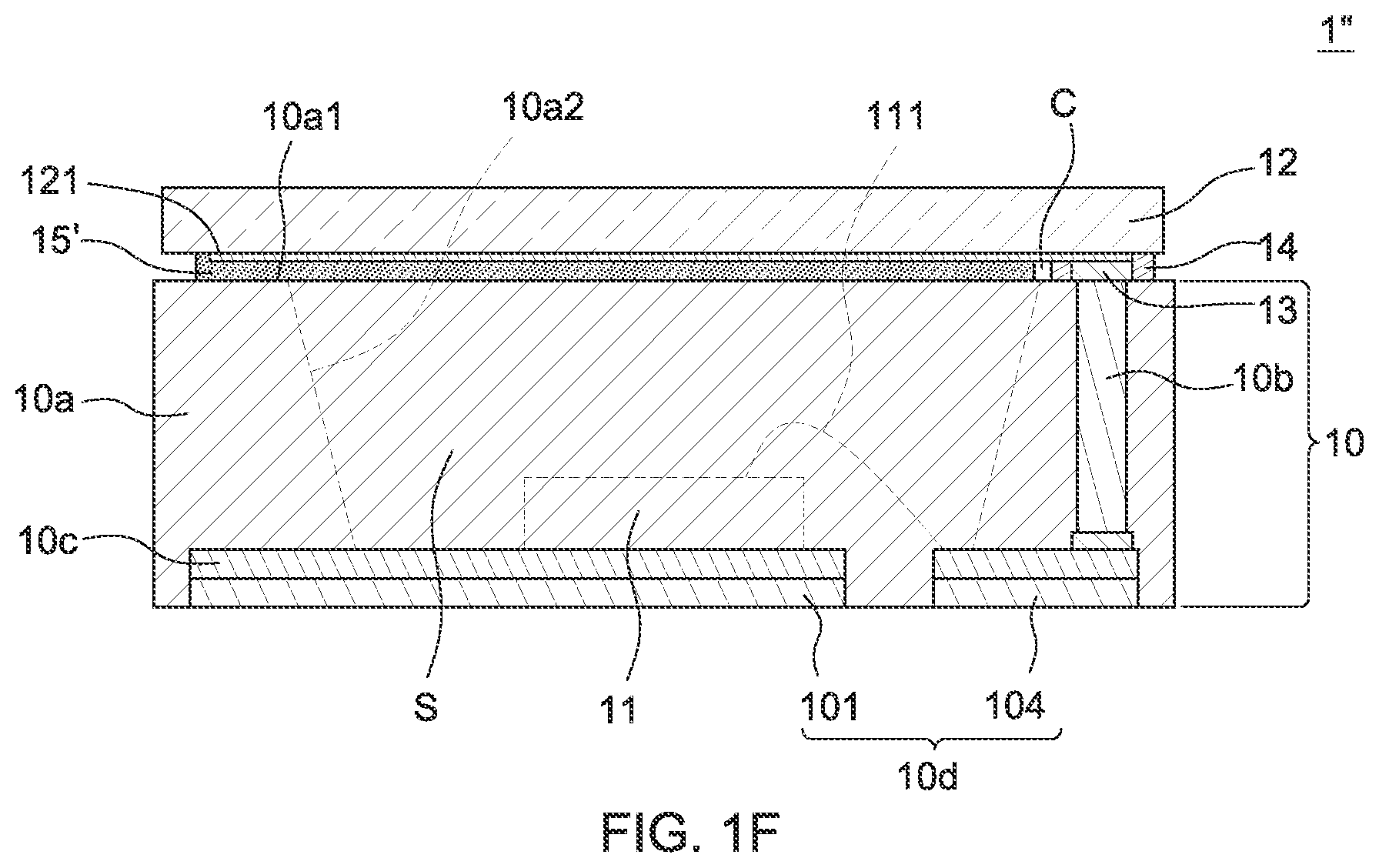 Patent US11784296 Figure 5 – Semiconductor device package and a method of manufacturing the same