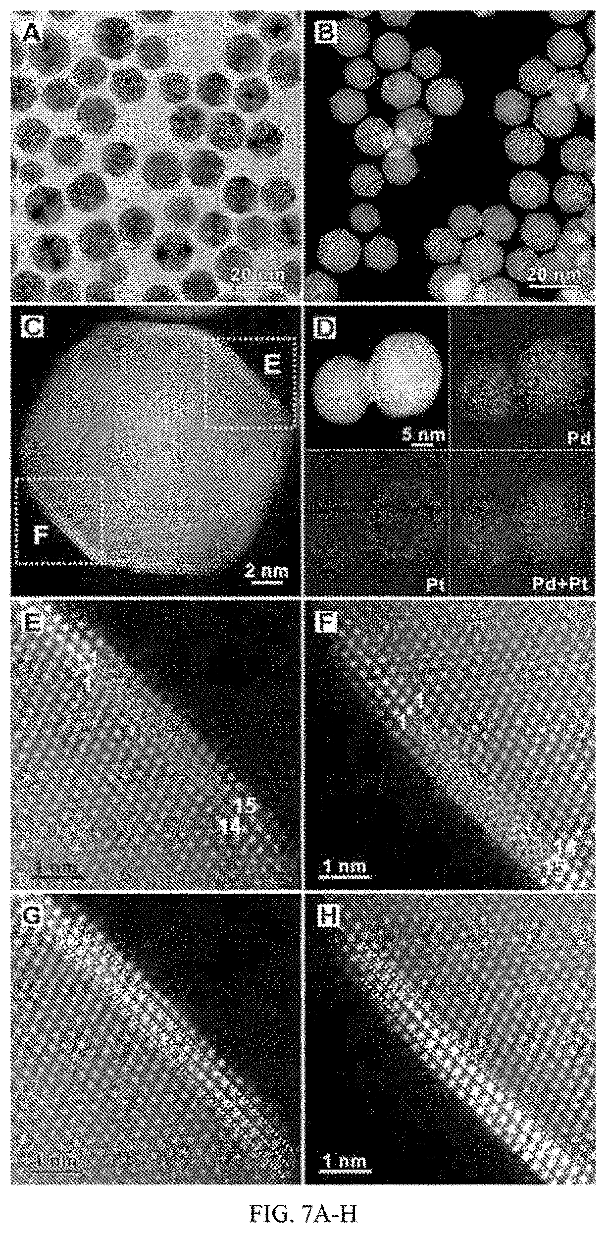 Patent US11784316 Figure 7 – Layered platinum on freestanding palladium nano-substrates for electrocatalytic applications and methods of making thereof