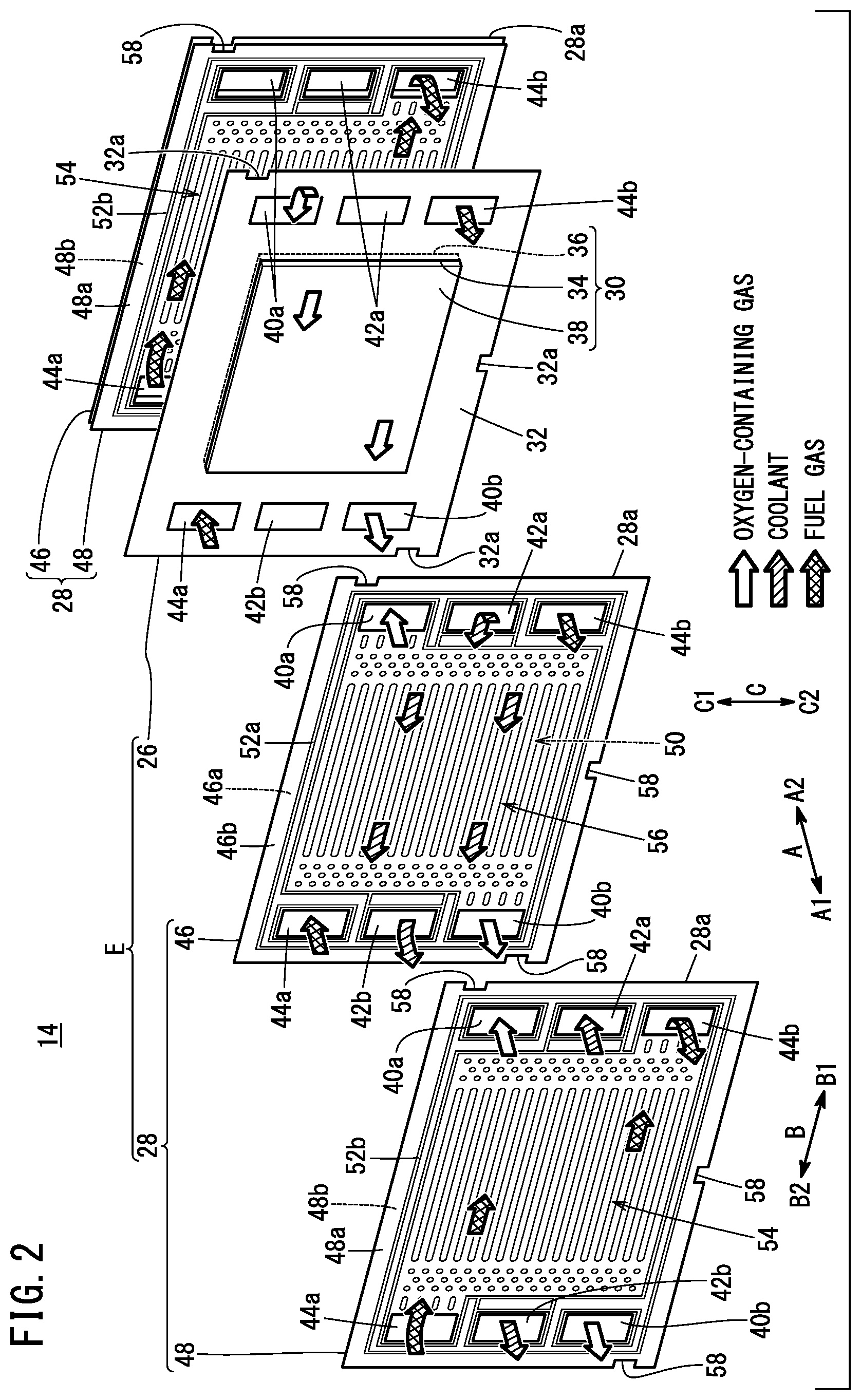 Patent US11784324 Figure 2 – Separator for fuel cell and fuel cell stack
