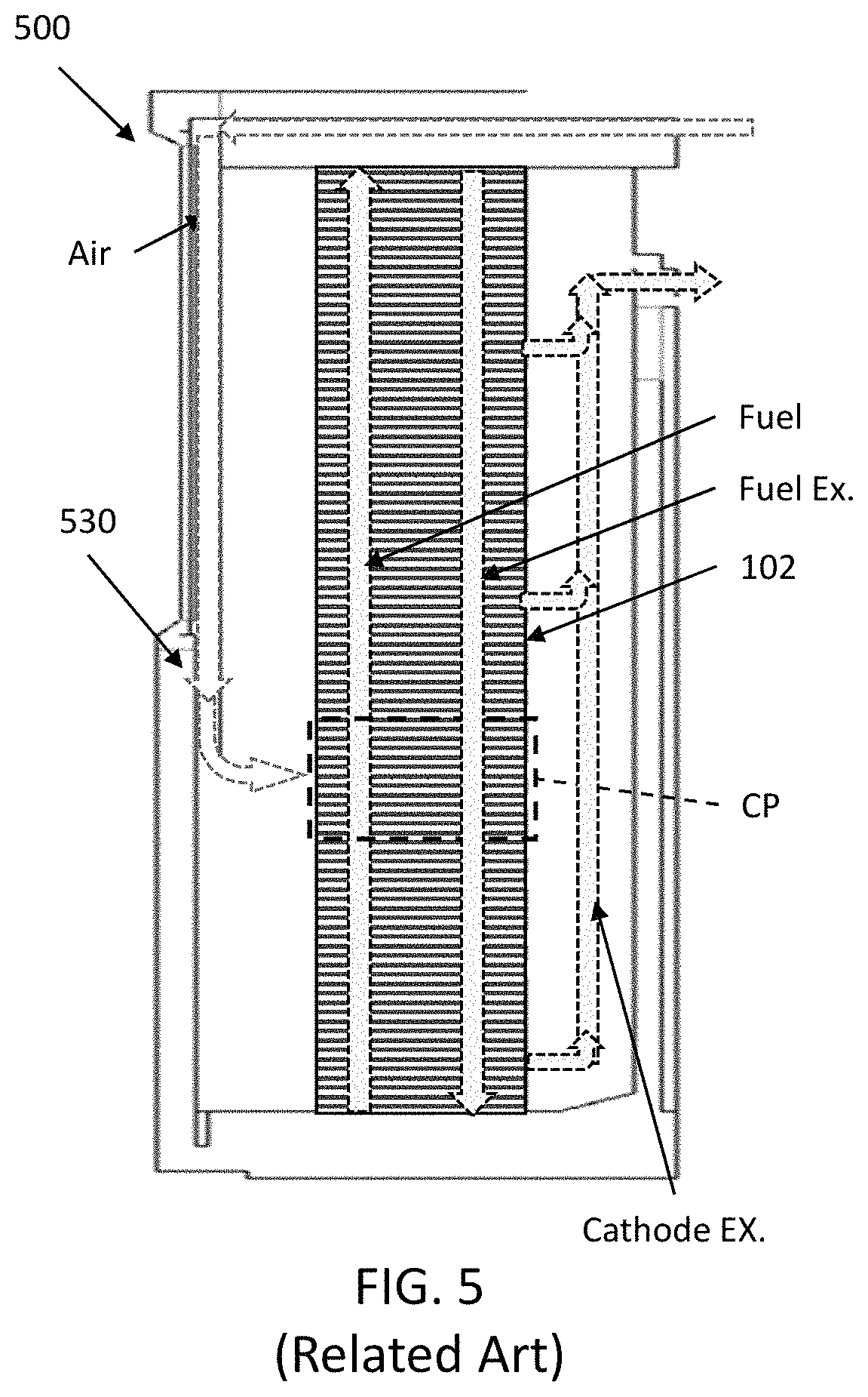 Patent US11784329 Figure 7 – Fuel cell system including air inlet baffle and method of operating thereof