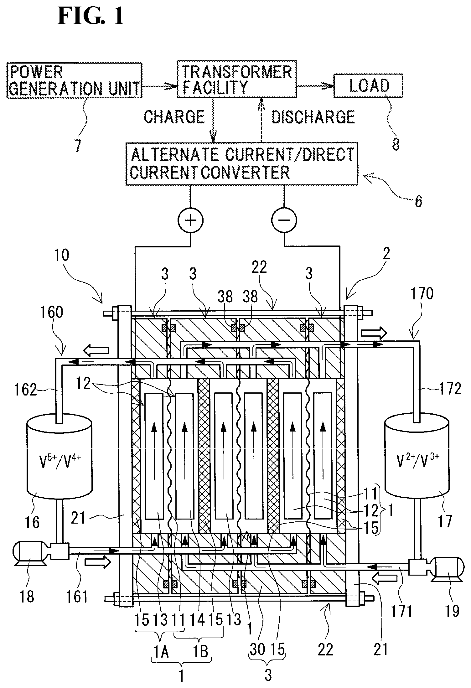 Patent US11784339 — Battery cell, cell stack, and redox flow battery — Figure 1