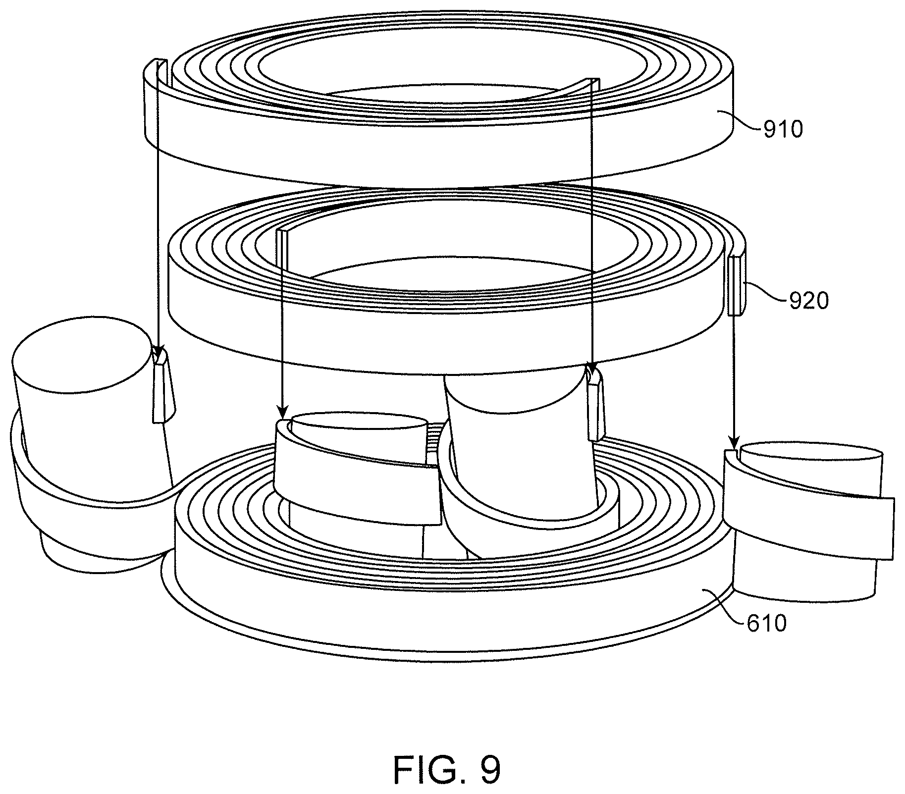 Patent US11784341 Figure 9 – High-energy density and low-cost flow electrochemical devices with moving rechargeable anode and cathode belts