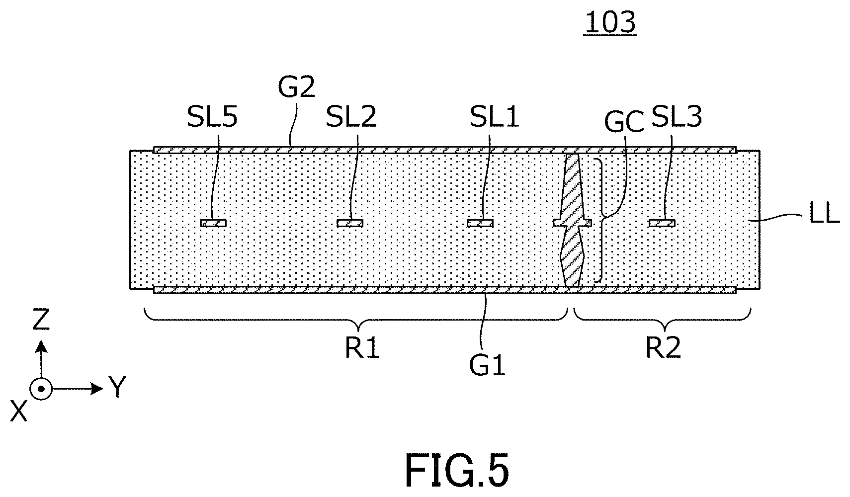 Patent US11784383 Figure 5 – Transmission line and electronic device