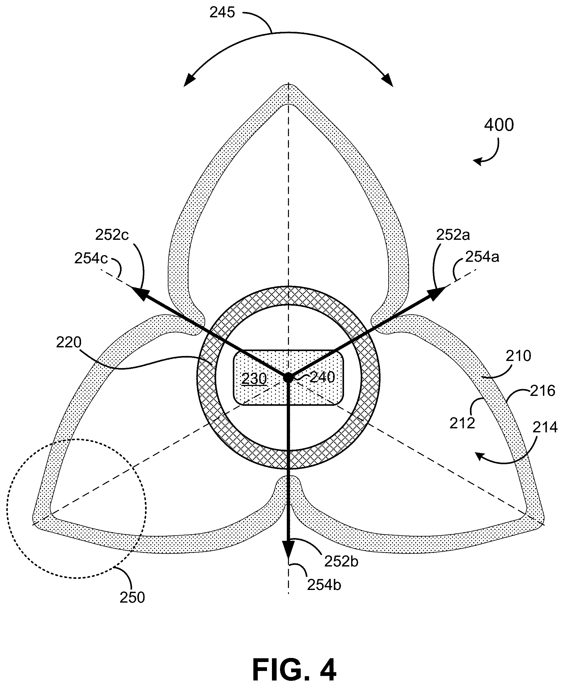 Patent US11784387 Figure 7 – Multi-axis wind deflection radome