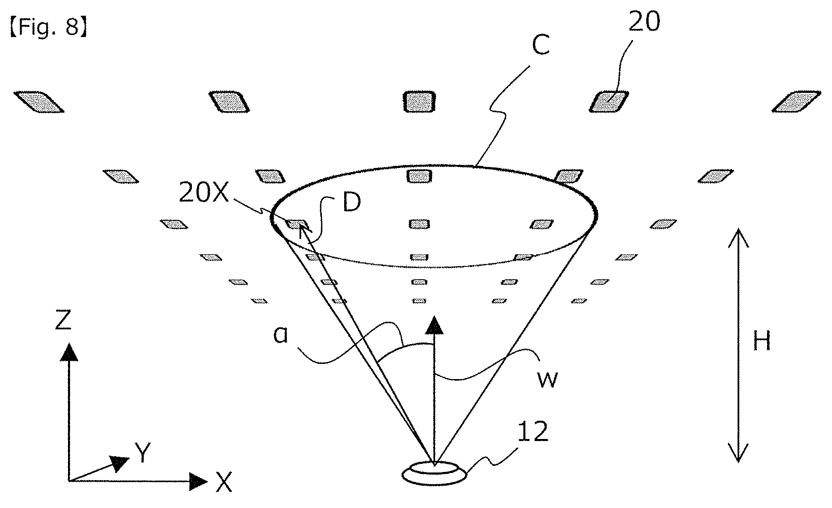 Patent US11784407 Figure 9 – Beacon network, moving-object positioning system, and logistics management system