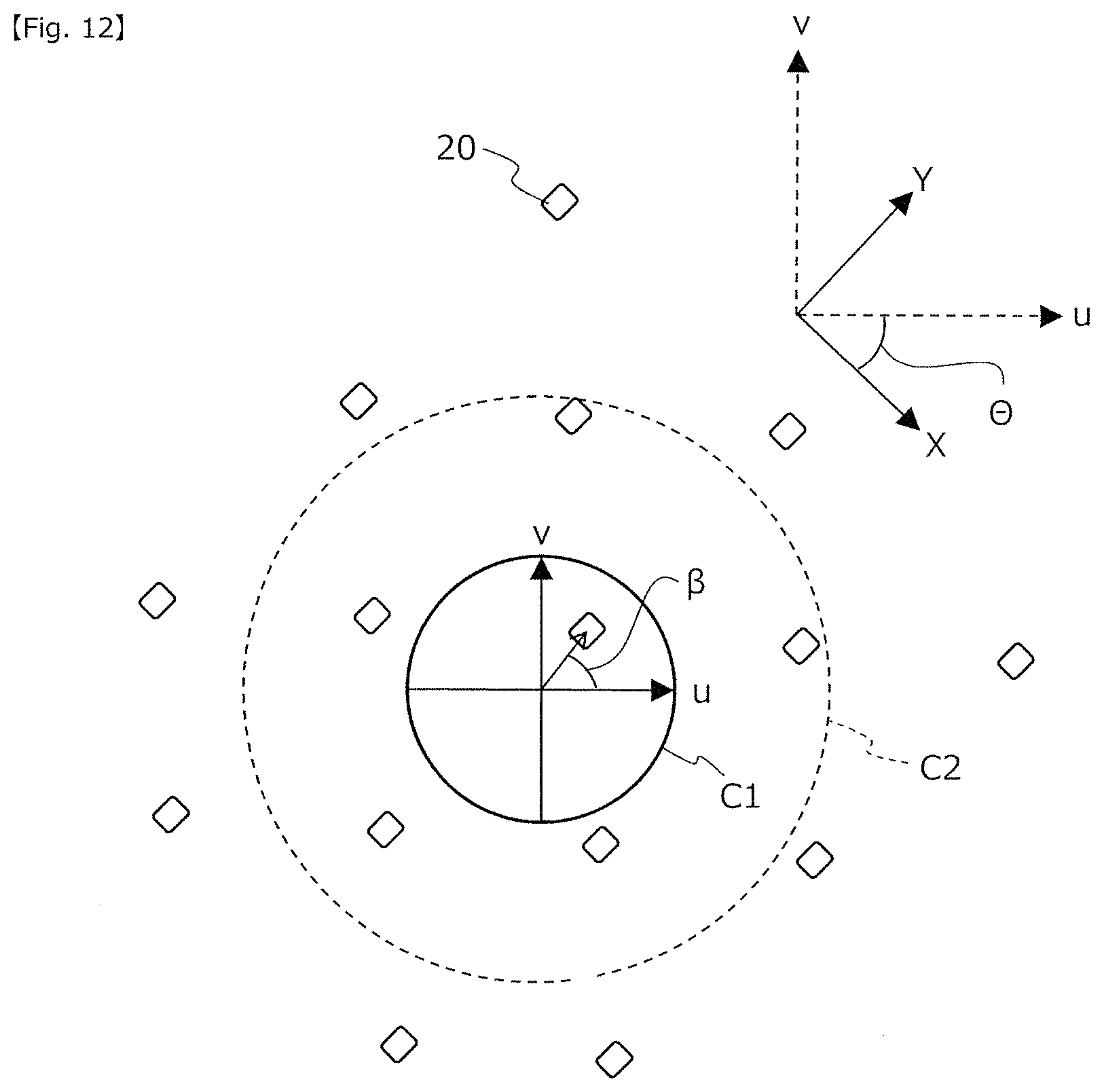 Patent US11784407 Figure 12 – Beacon network, moving-object positioning system, and logistics management system