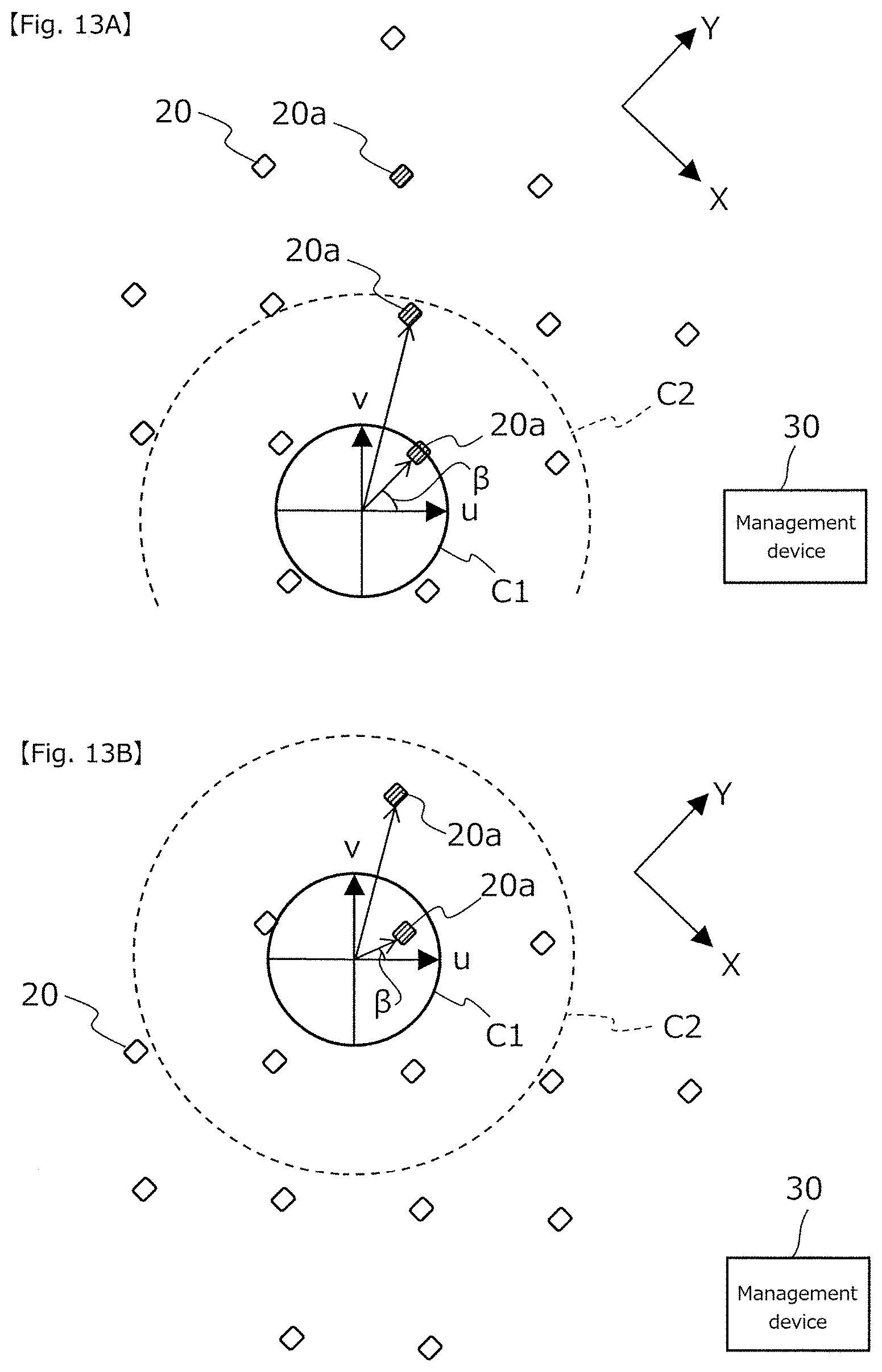 Patent US11784407 Figure 13 – Beacon network, moving-object positioning system, and logistics management system
