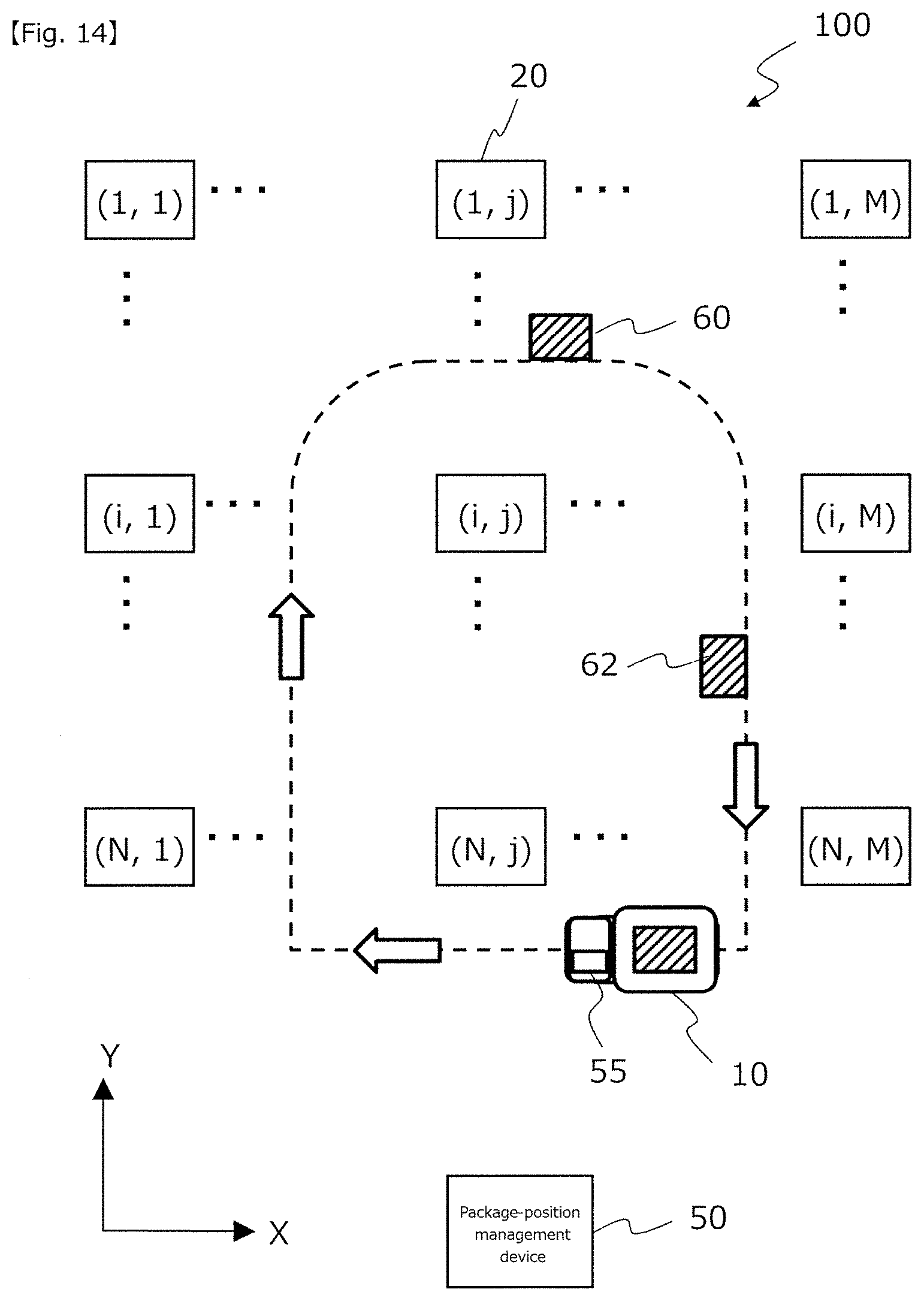 Patent US11784407 Figure 14 – Beacon network, moving-object positioning system, and logistics management system