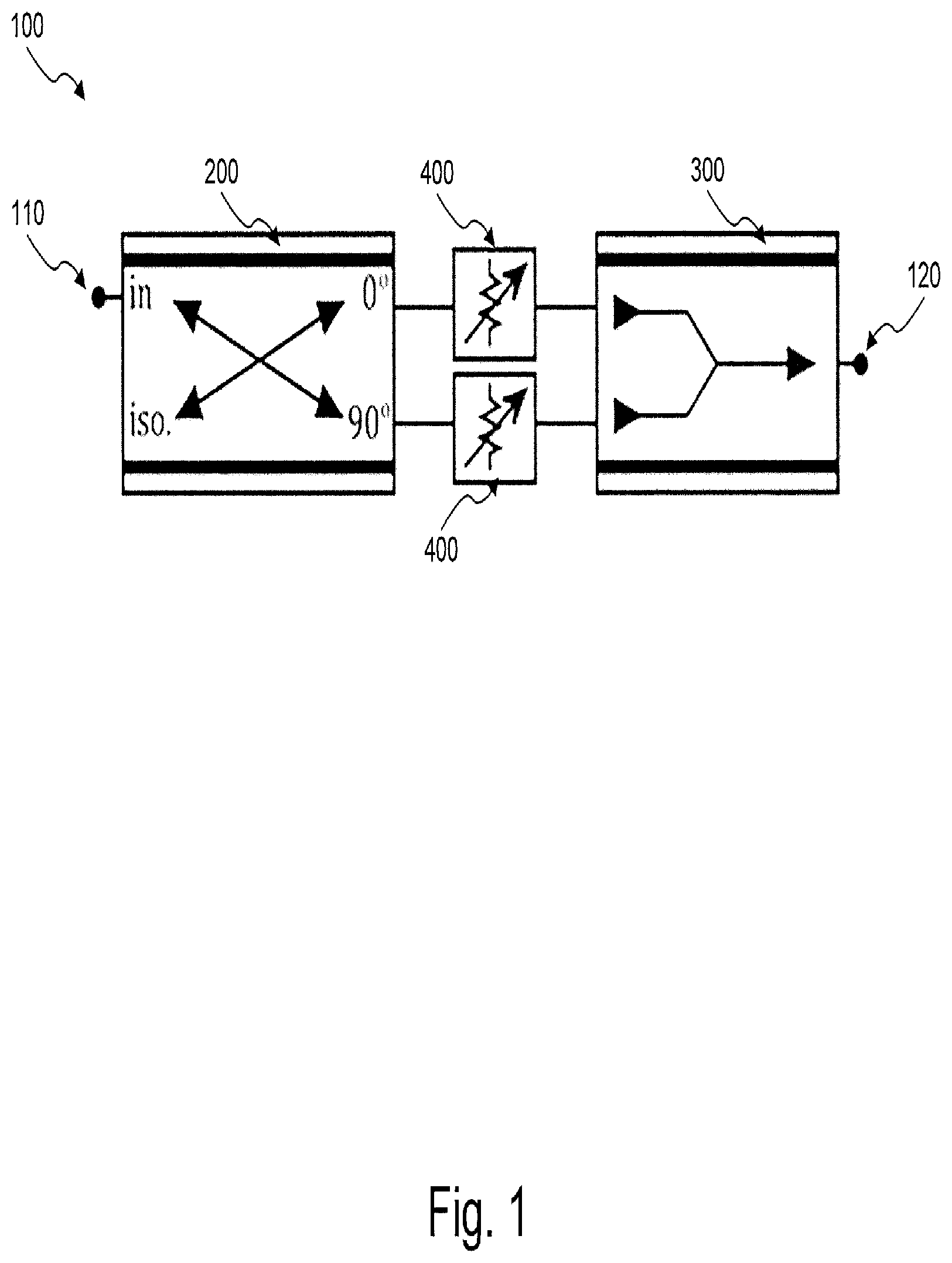 Patent US11784409 Figure 1 – High-resolution phase shifter
