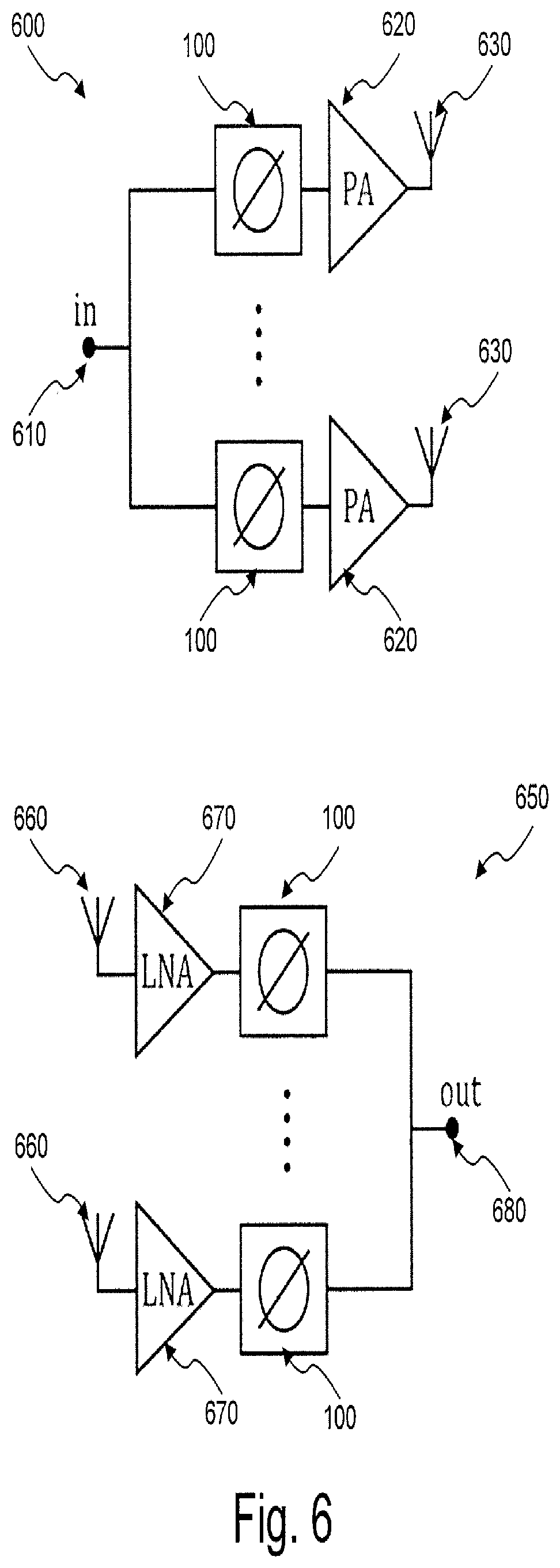Patent US11784409 Figure 6 – High-resolution phase shifter