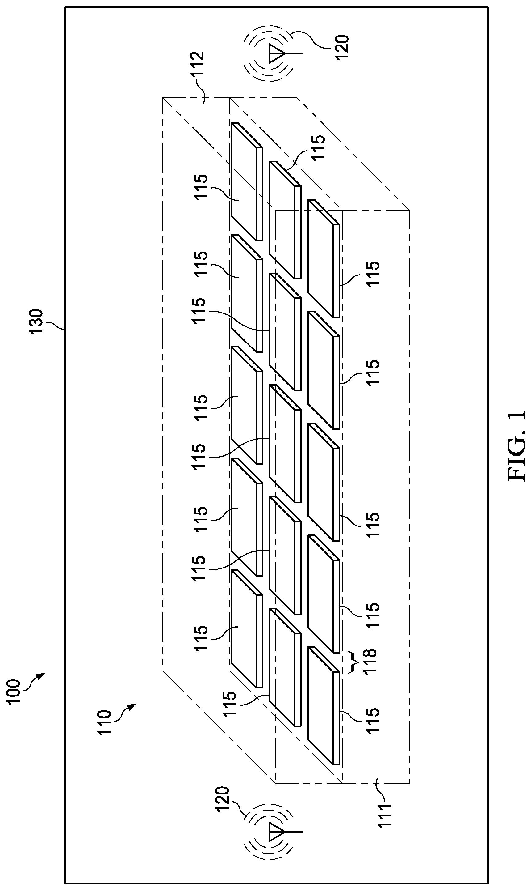 Patent US11784416 Figure 1 – Tunable radio frequency (RF) absorber and thermal heat spreader