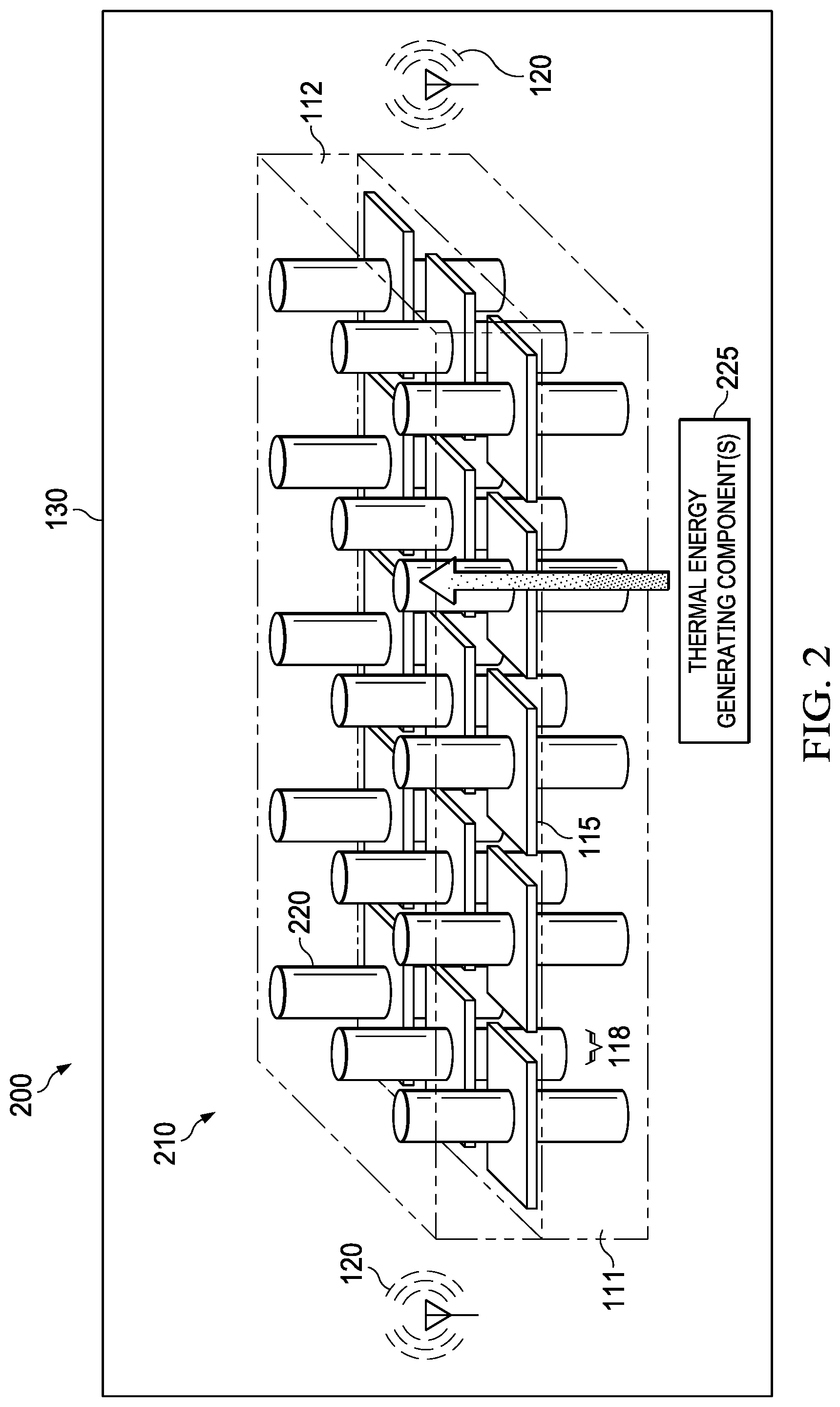 Patent US11784416 Figure 2 – Tunable radio frequency (RF) absorber and thermal heat spreader