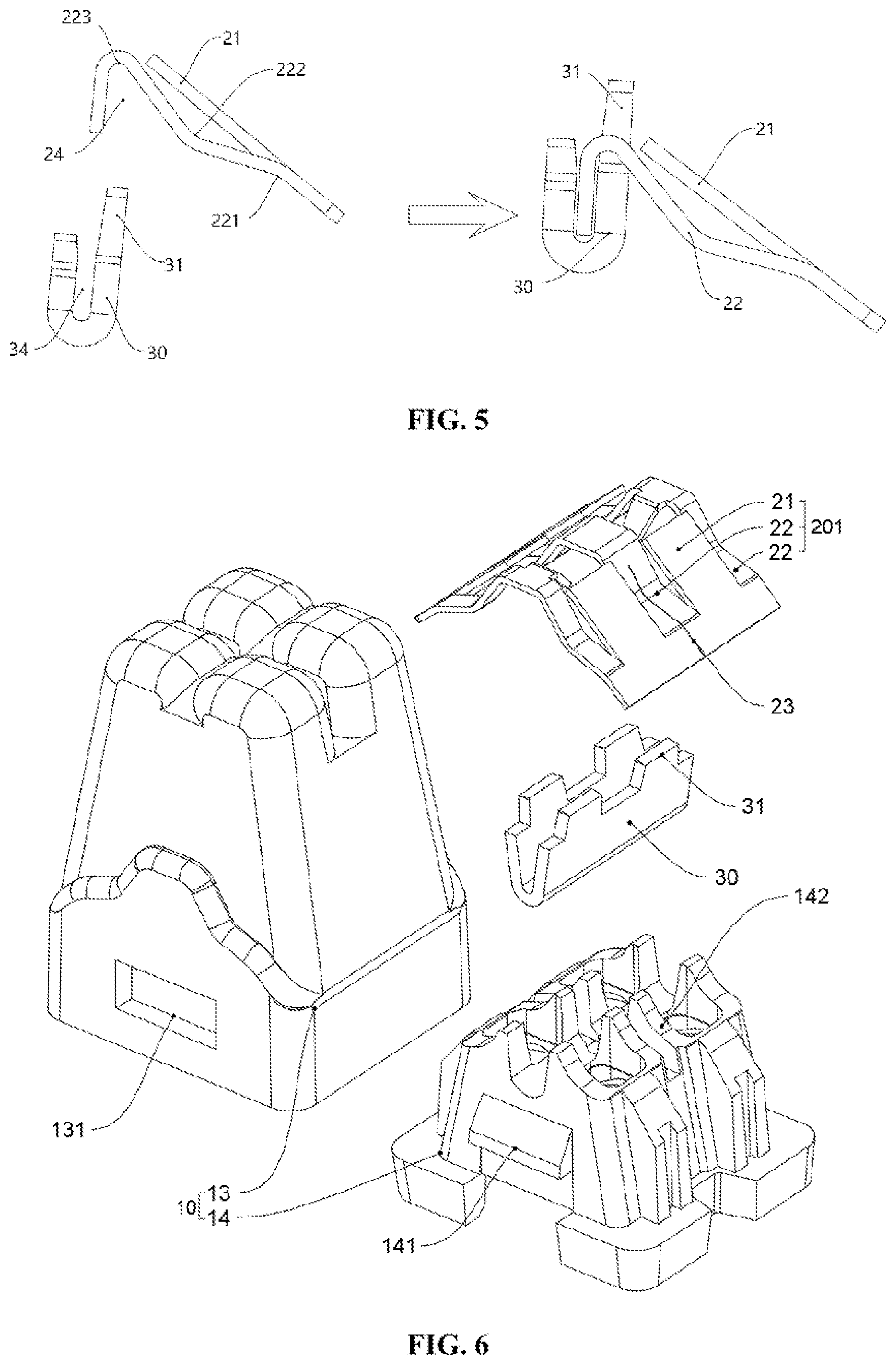 Patent US11784421 Figure 4 – Self-coupled wire connector using bend spring sheet and conductor sheet