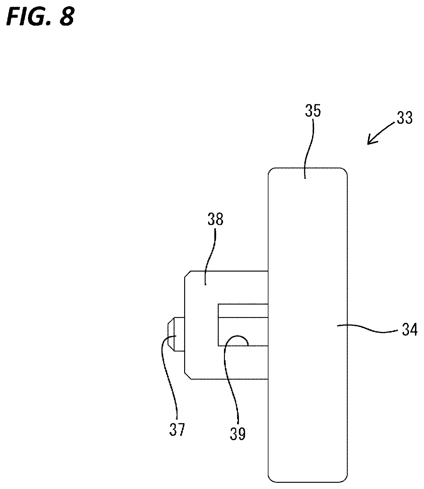 Patent US11784431 Figure 8 – Connector with terminal fitting and lock arm