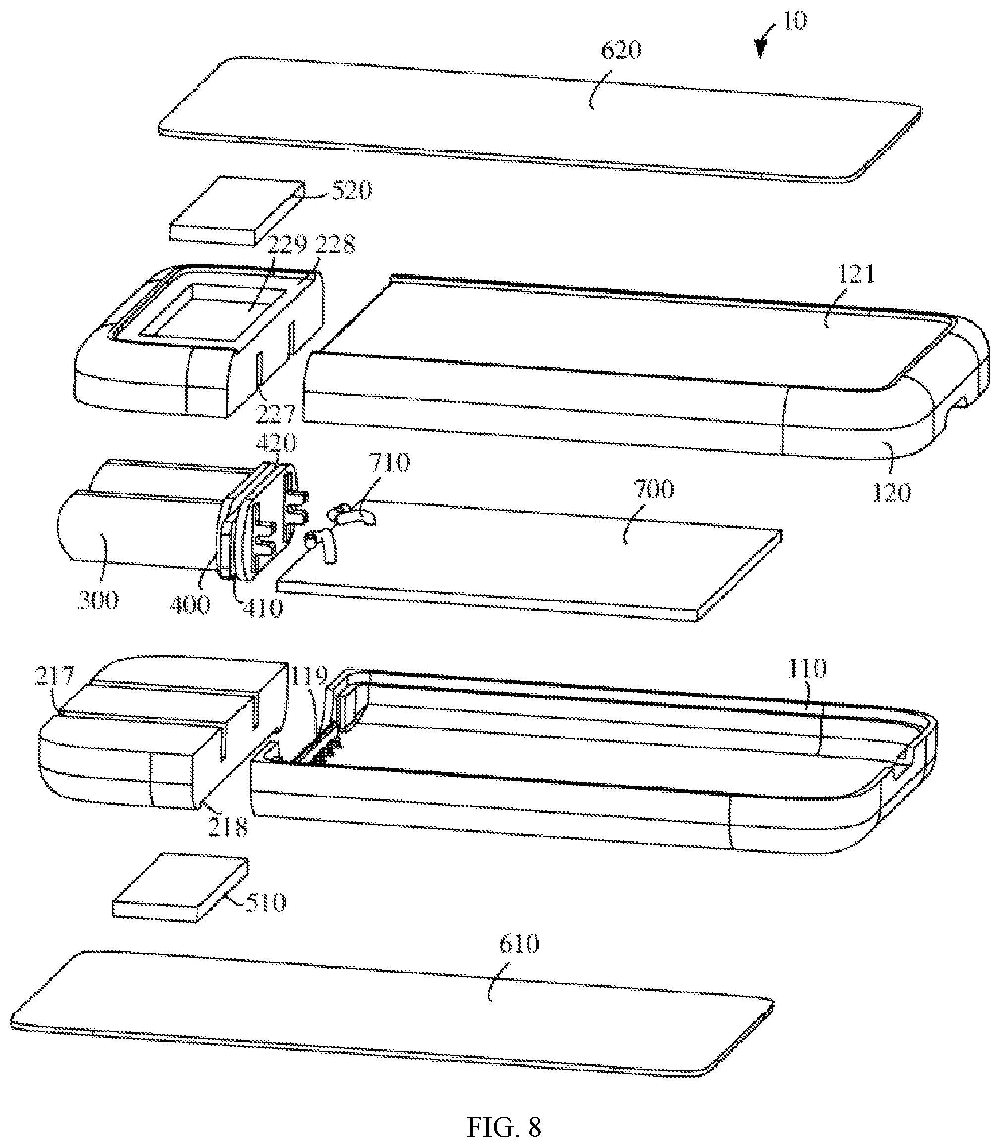Patent US11784432 Figure 10 – Fixed pin charger having multiple body covers
