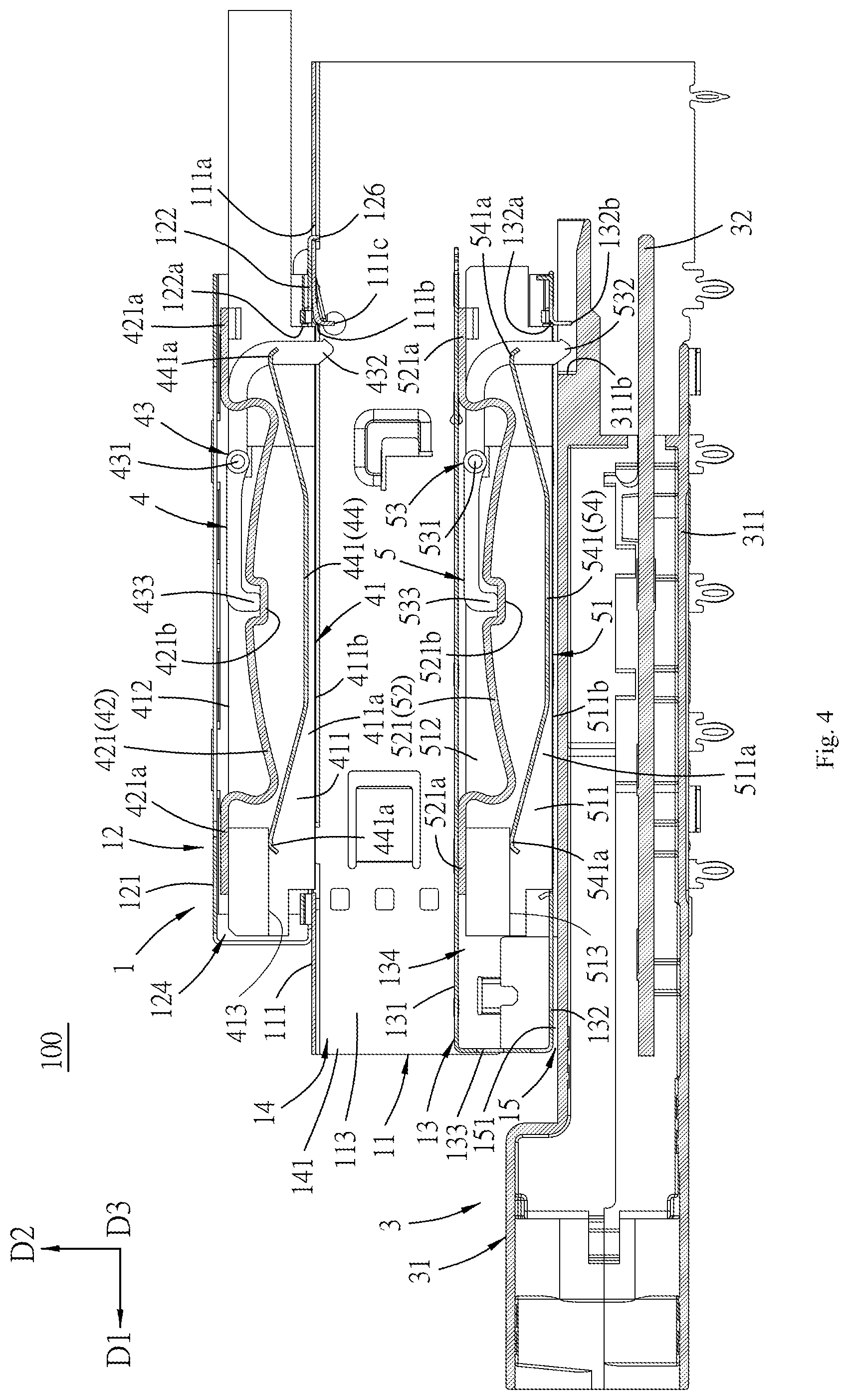 Patent US11784434 Figure 4 – Connector assembly with movable heat sink