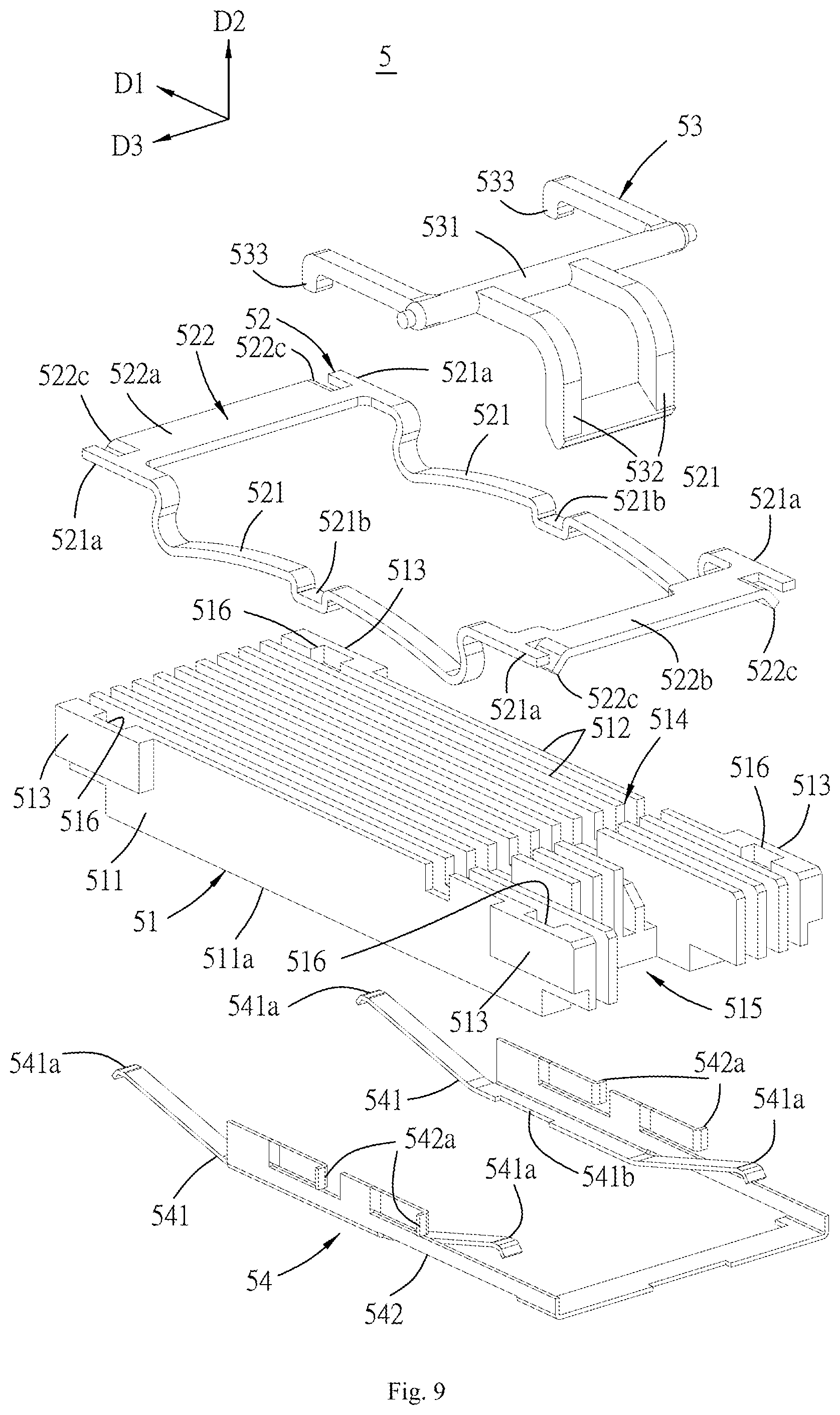 Patent US11784434 Figure 9 – Connector assembly with movable heat sink