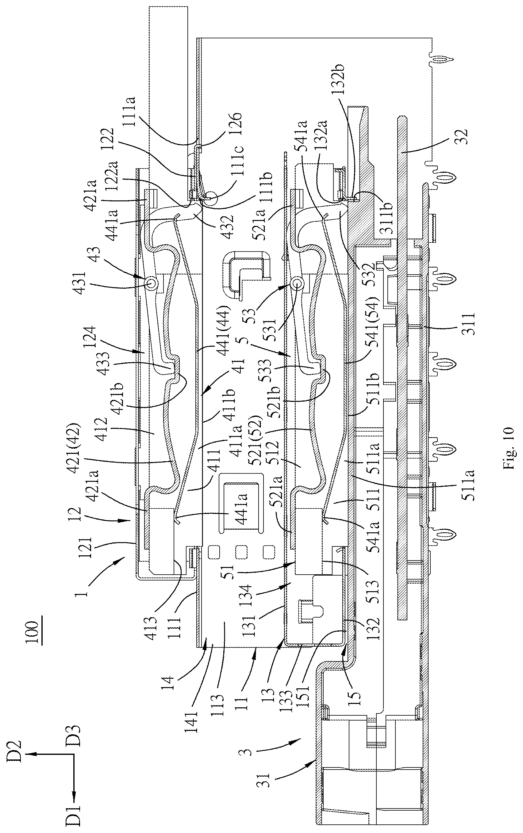 Patent US11784434 Figure 10 – Connector assembly with movable heat sink