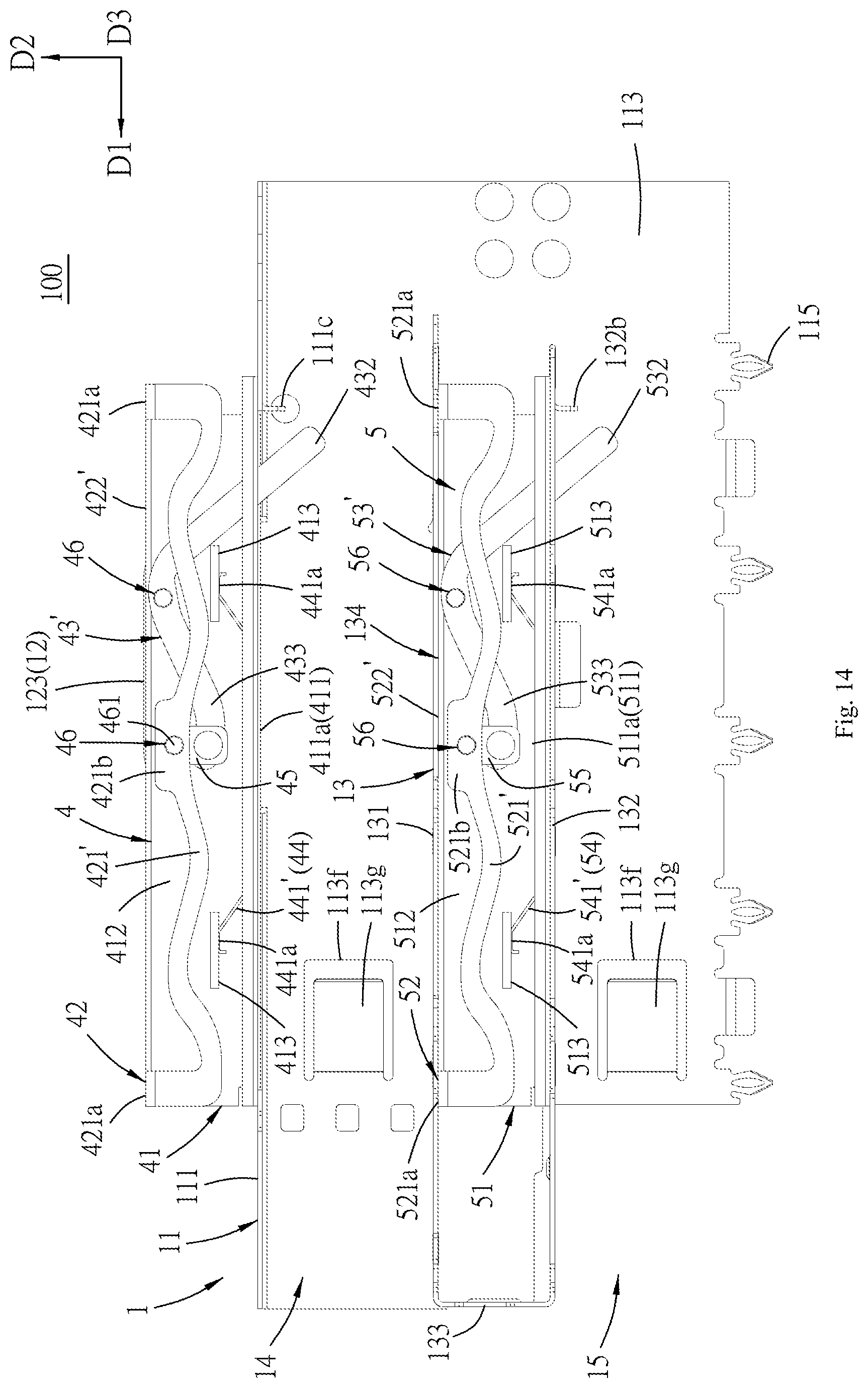 Patent US11784434 Figure 14 – Connector assembly with movable heat sink