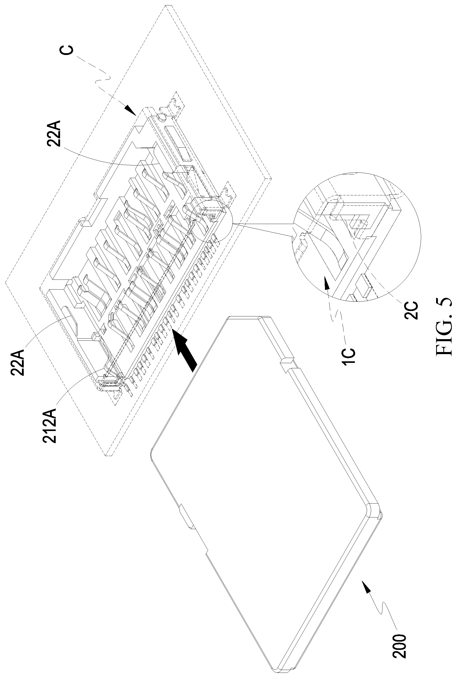 Patent US11784437 Figure 5 – Card connector