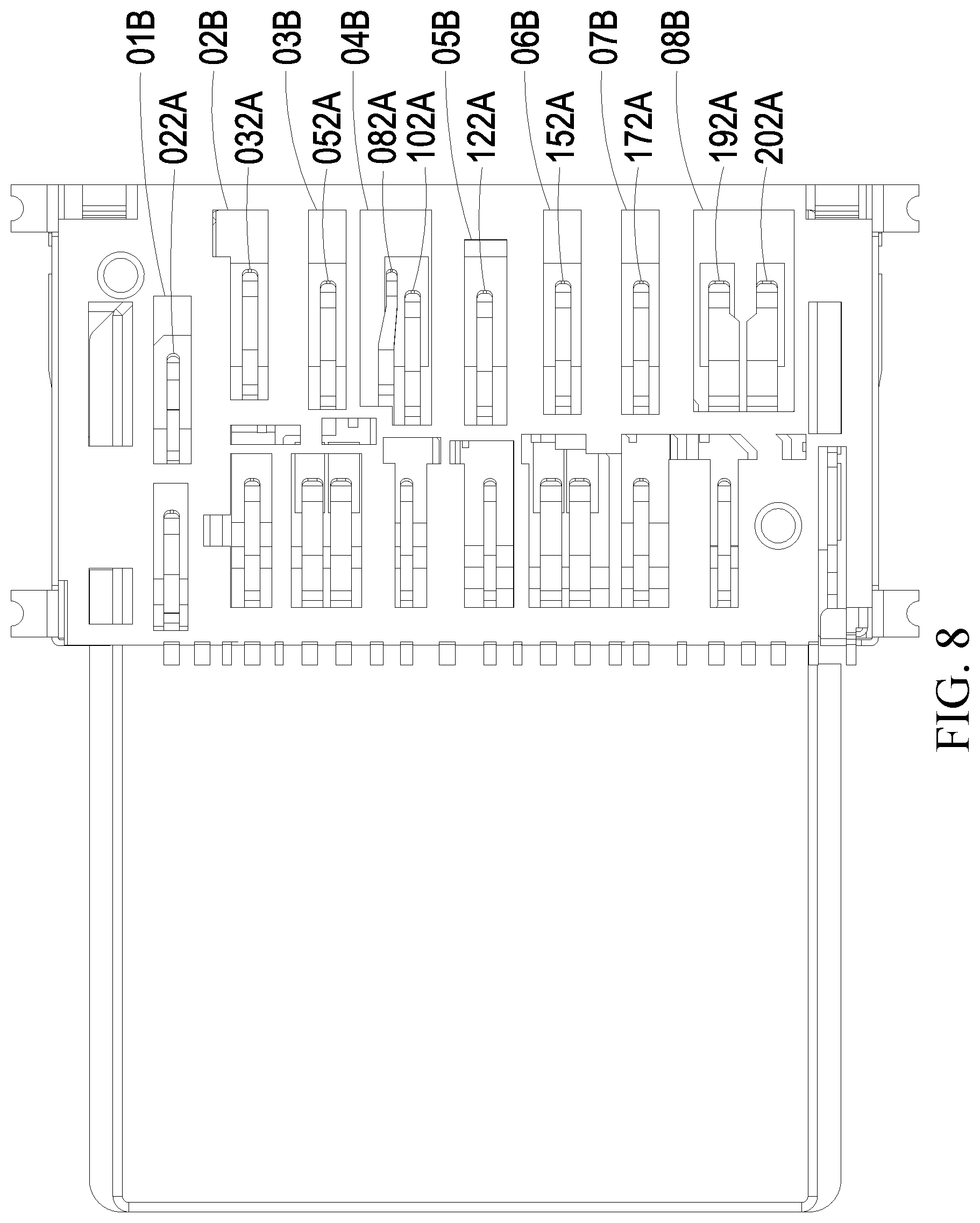 Patent US11784437 Figure 8 – Card connector