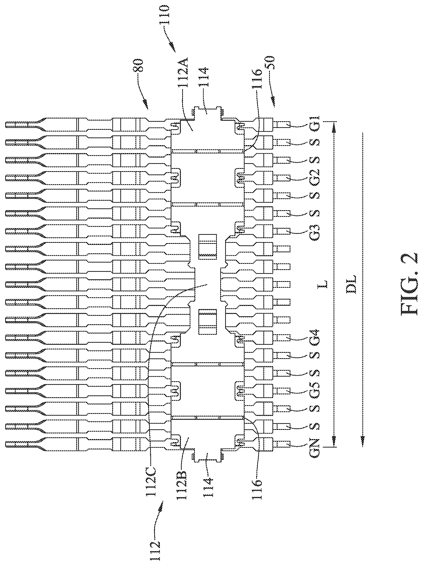 Patent US11784441 Figure 2 – Conductive assembly, terminal assembly structure of connector and connector structure
